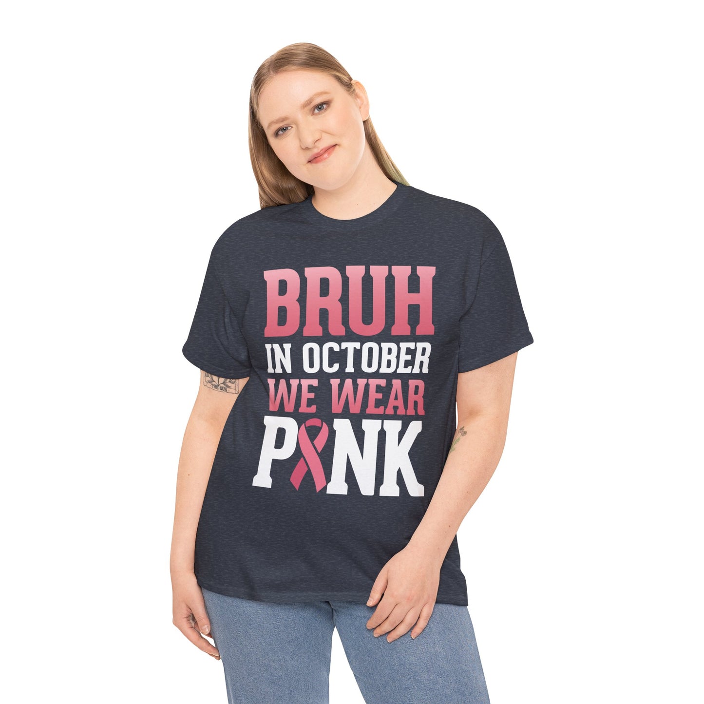 In October We Wear Pink Breast Cancer Awareness Womens Tee