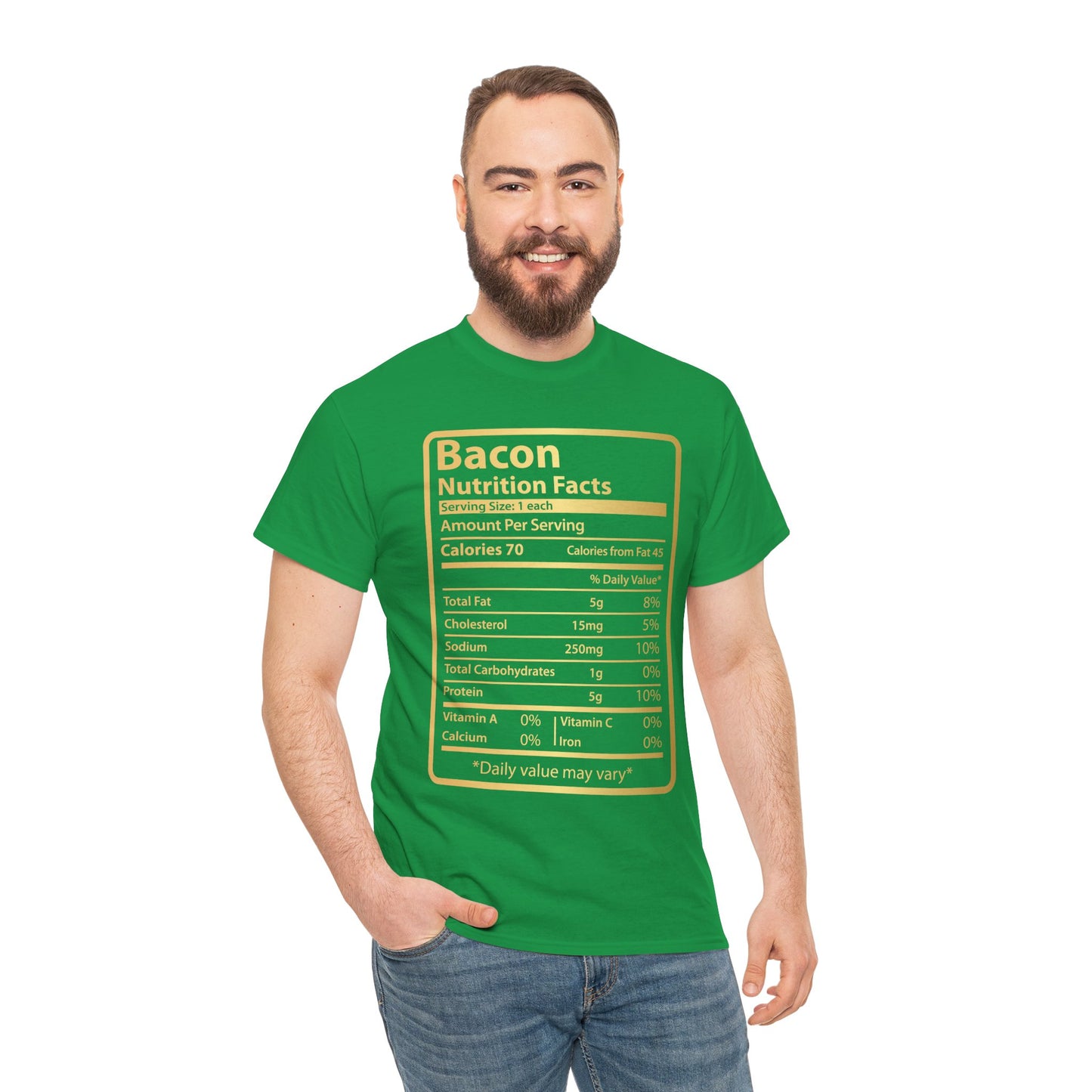 Funny Bacon Nutrition Facts Tee for Thanksgiving Christmas