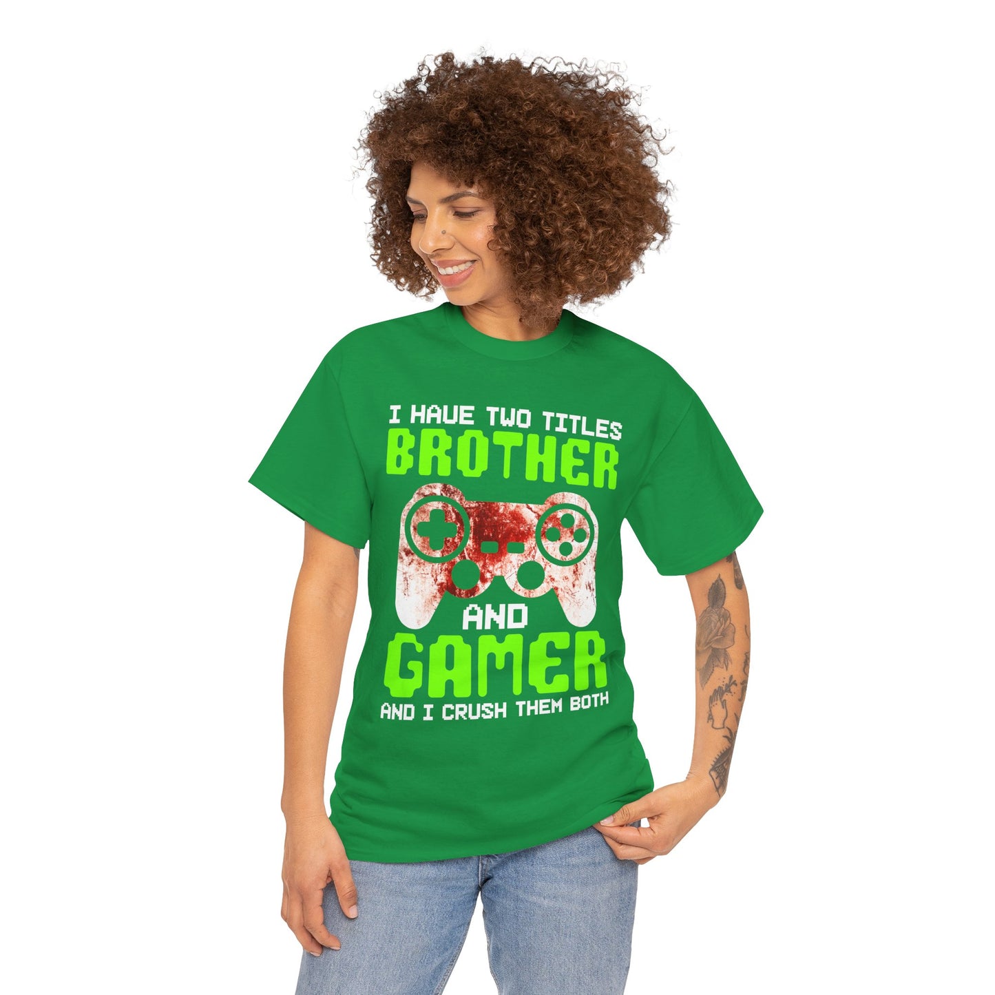 Gamer Mens T-Shirt - I Have Two Titles Brother and Gamer Father's Day Gifts
