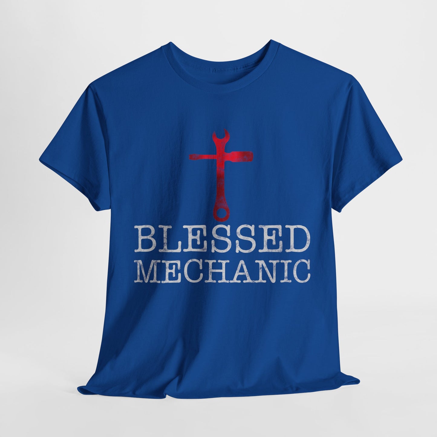 Blessed Mechanic Gift For Christian Mechanic Unisex Heavy Cotton Tee