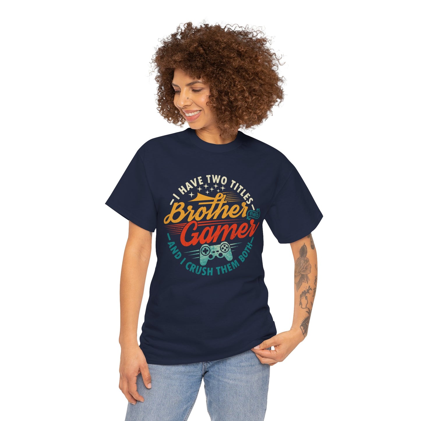 Funny Gamer Vintage Unisex Tee - I Have Two Titles Brother and Gamer Gift
