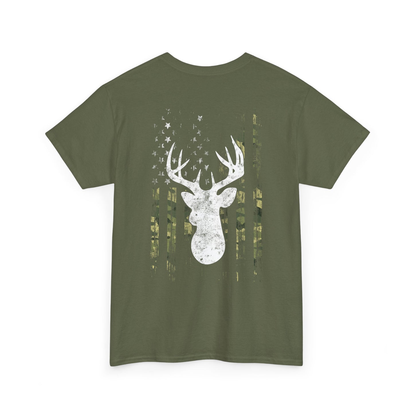 Camouflage USA Flag Whitetail Buck Tee