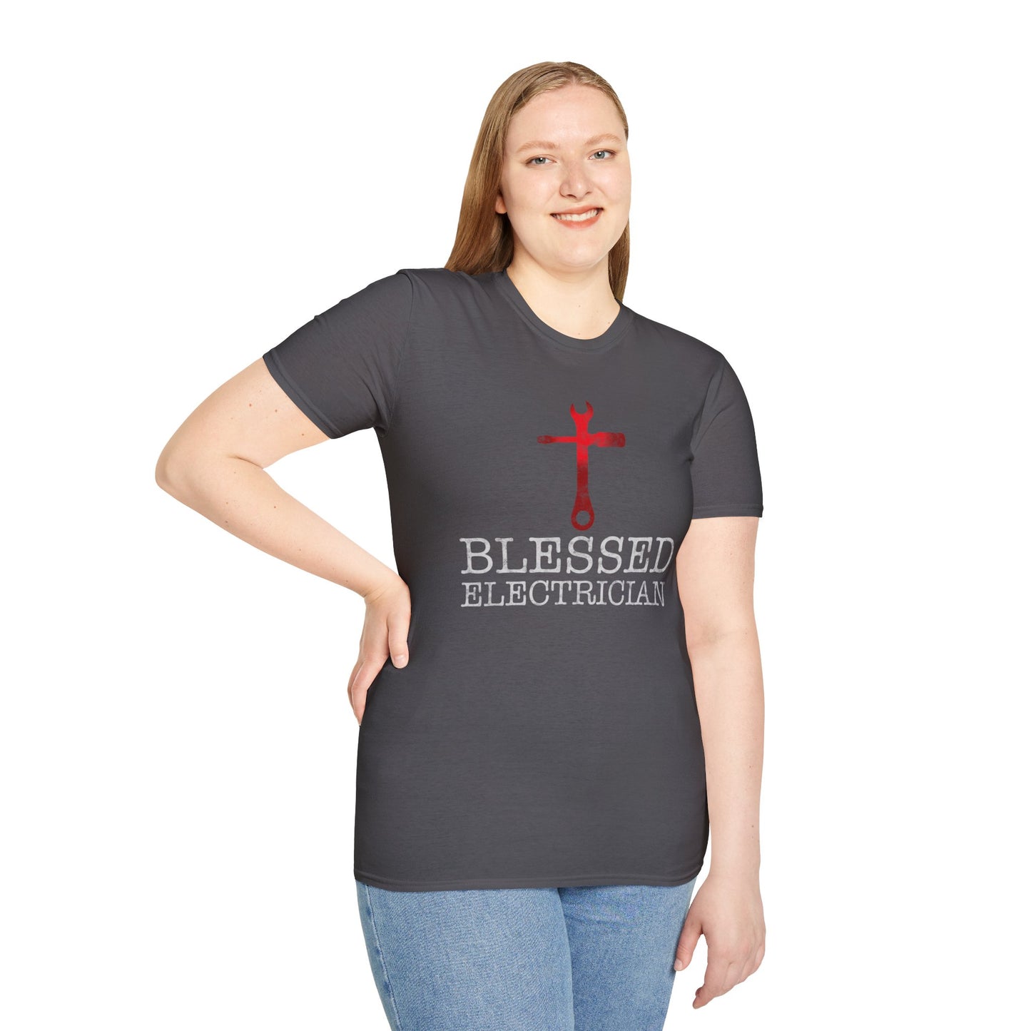Blessed Electrician gift for Christian Electrician Unisex Softstyle T-Shirt