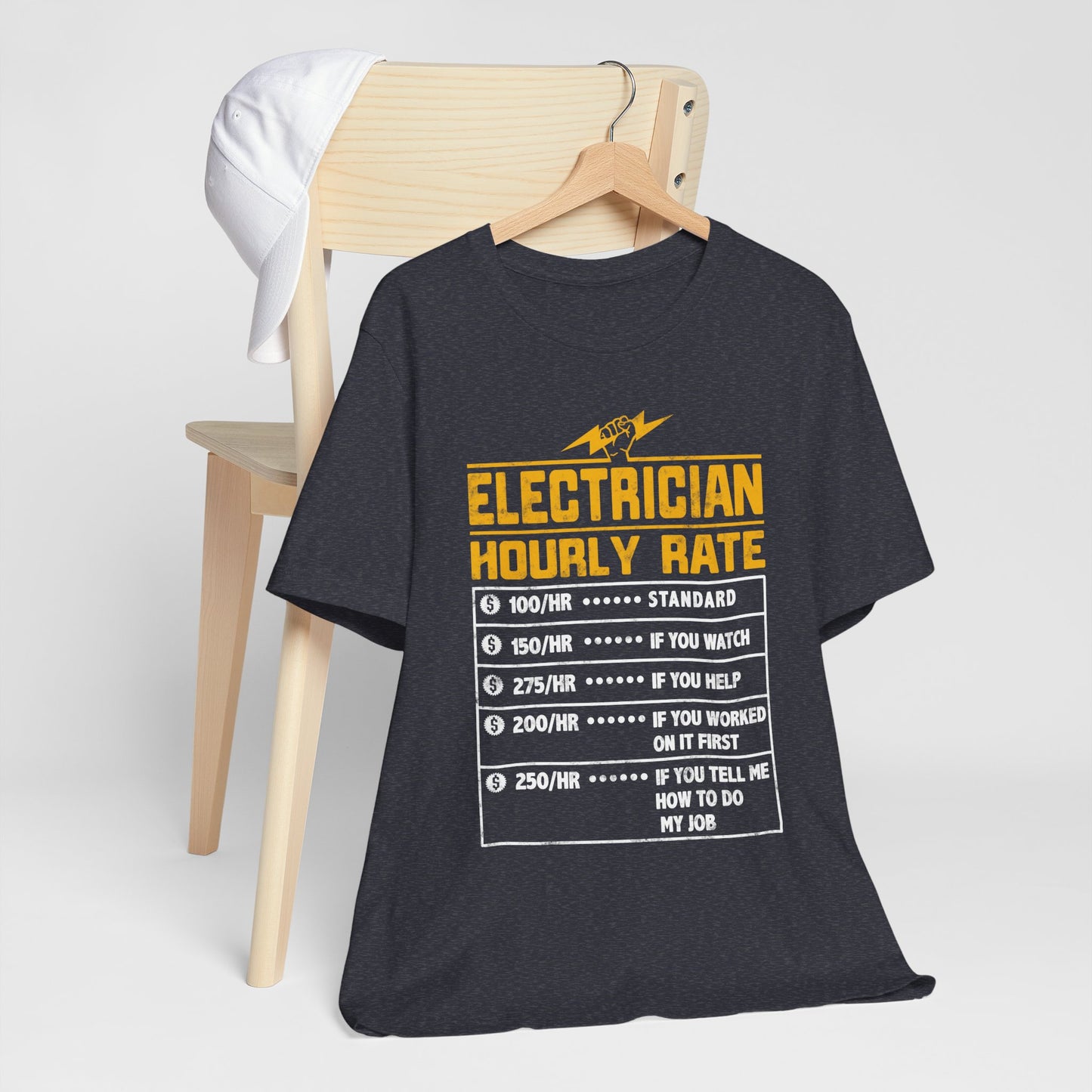 Funny Electrician Hourly Rate Gifts for Electrician Unisex Jersey Short Sleeve Tee