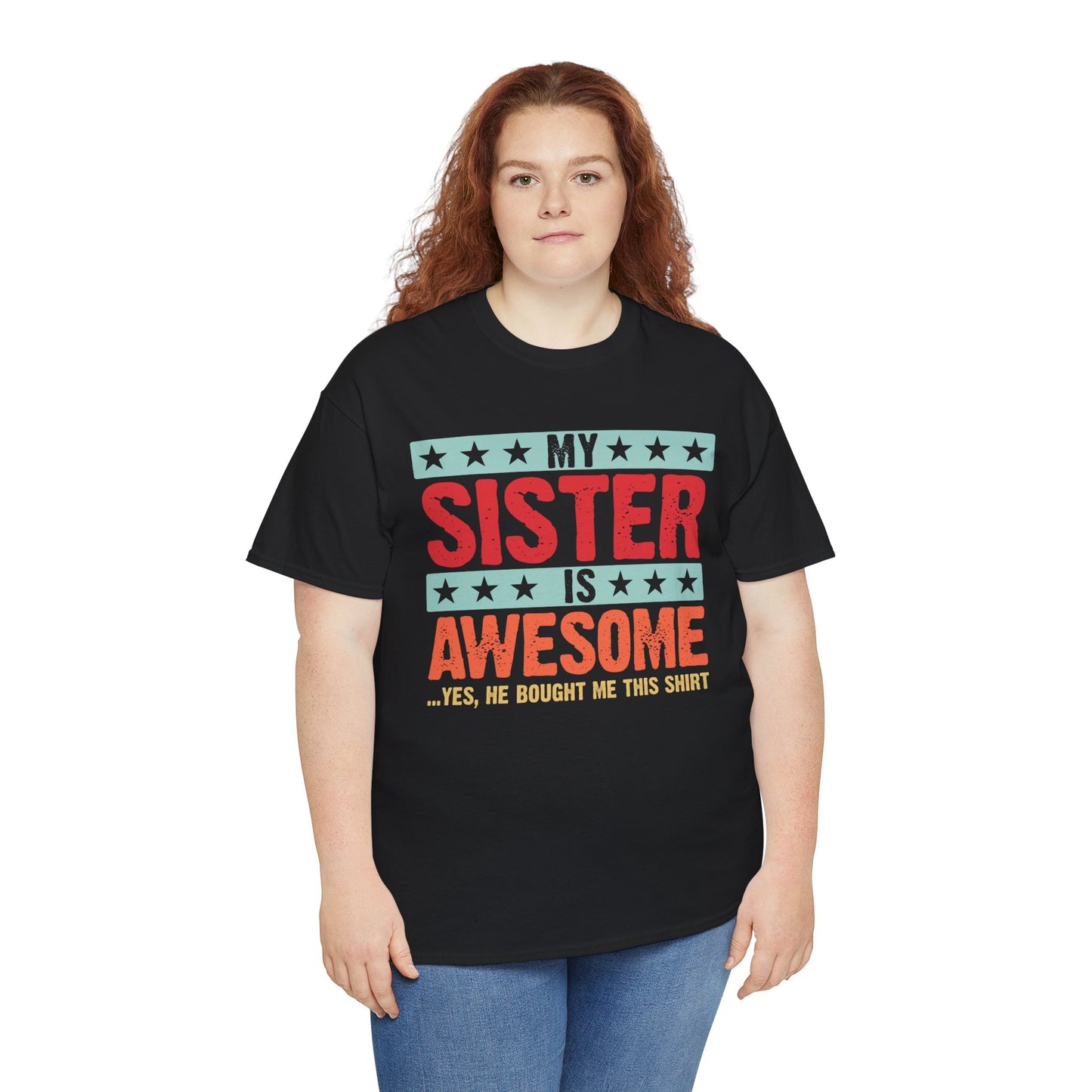 Retro Style My Sister is Awesome Funny Sister Lovers Brother Gift T-Shirt
