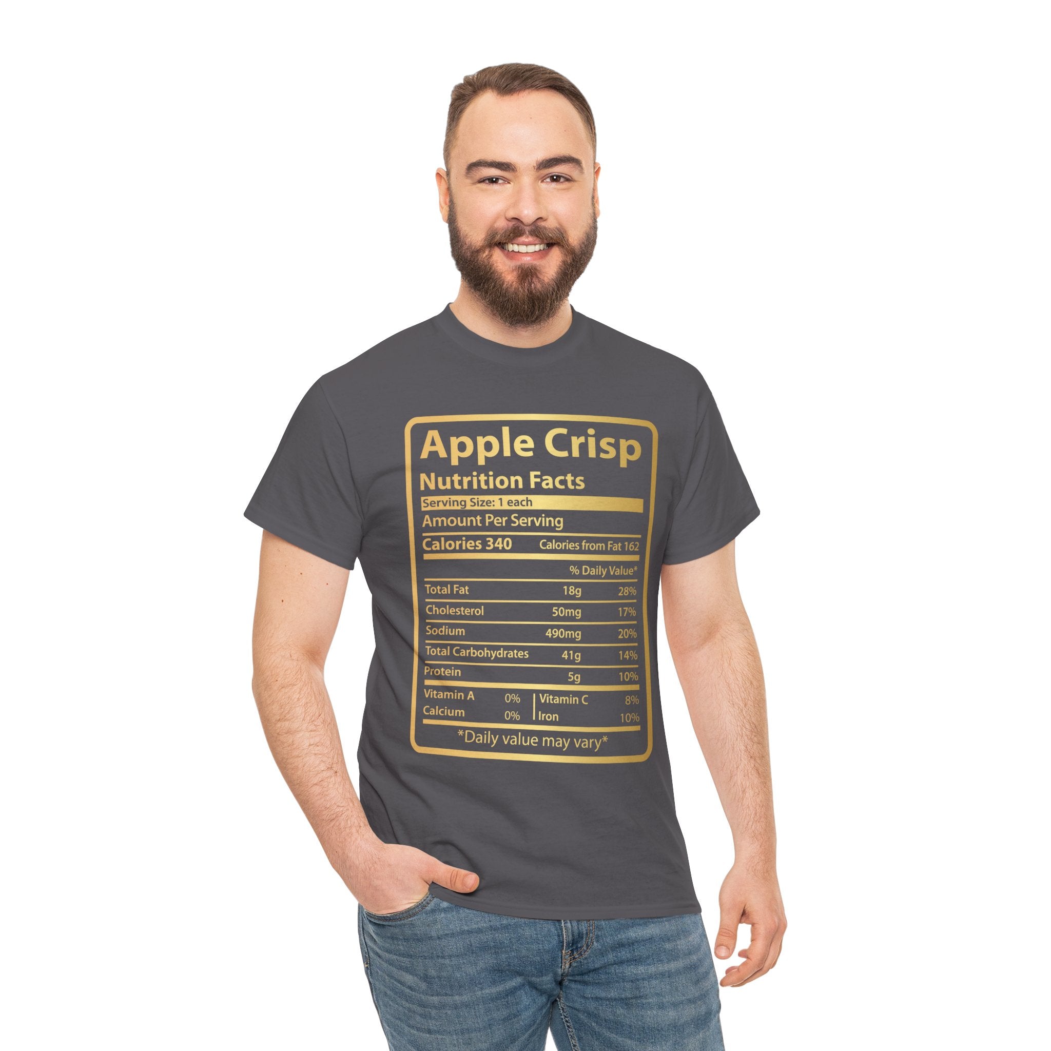 Funny Apple Crisp Men's Tee - Thanksgiving Christmas Nutrition Facts Express Delivery available