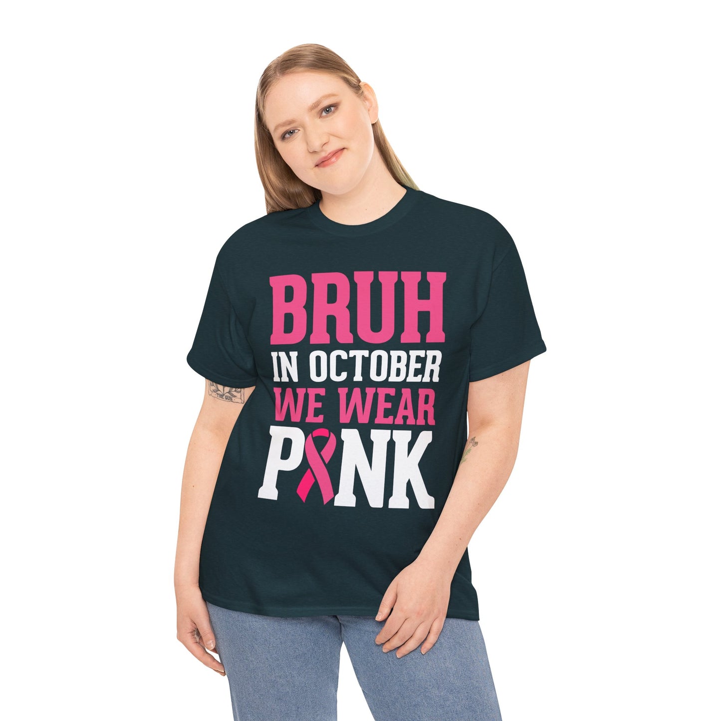 In October We Wear Pink Funny Breast Cancer Support Shirts