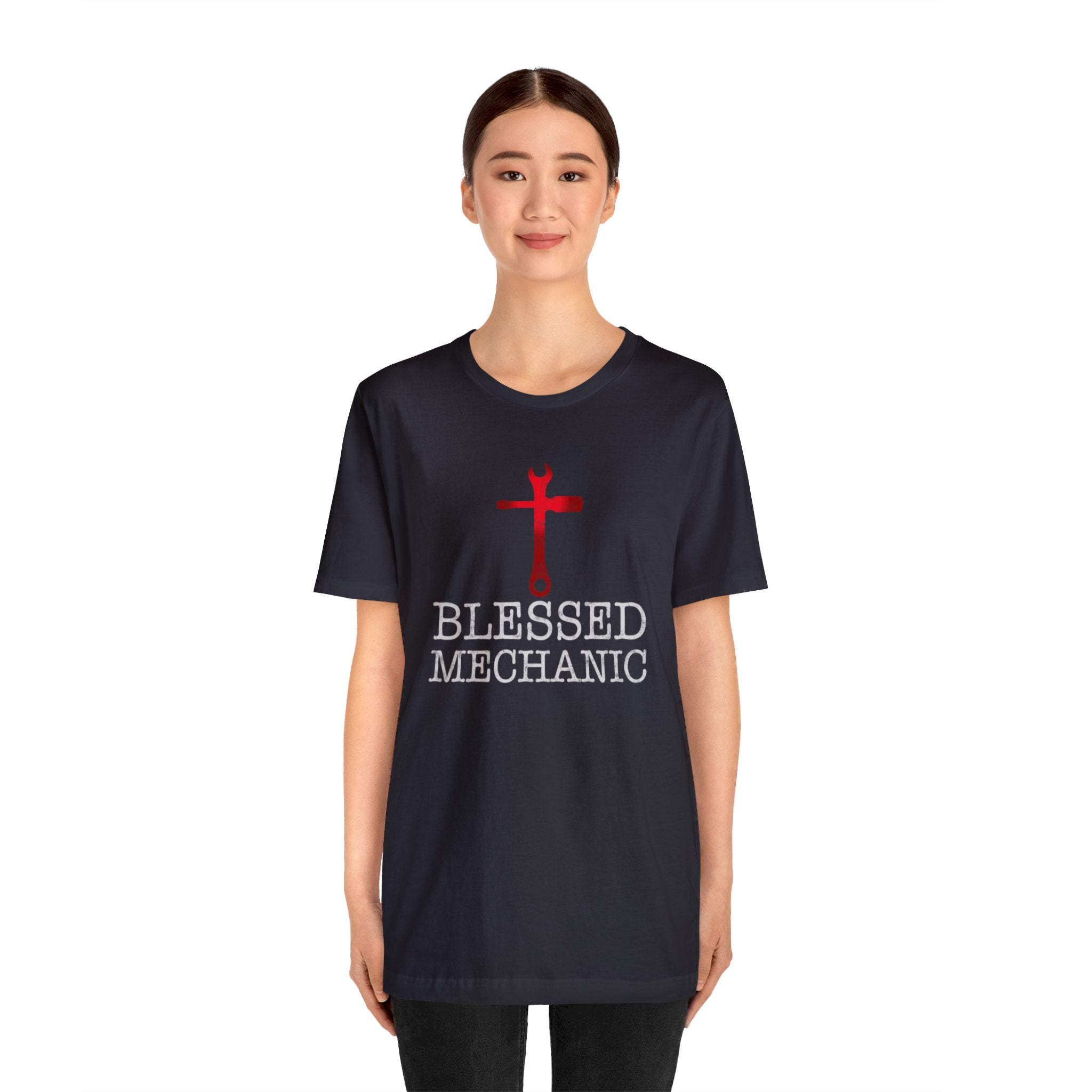 Blessed Mechanic Gift For Christian Mechanic Unisex Jersey Short Sleeve Tee