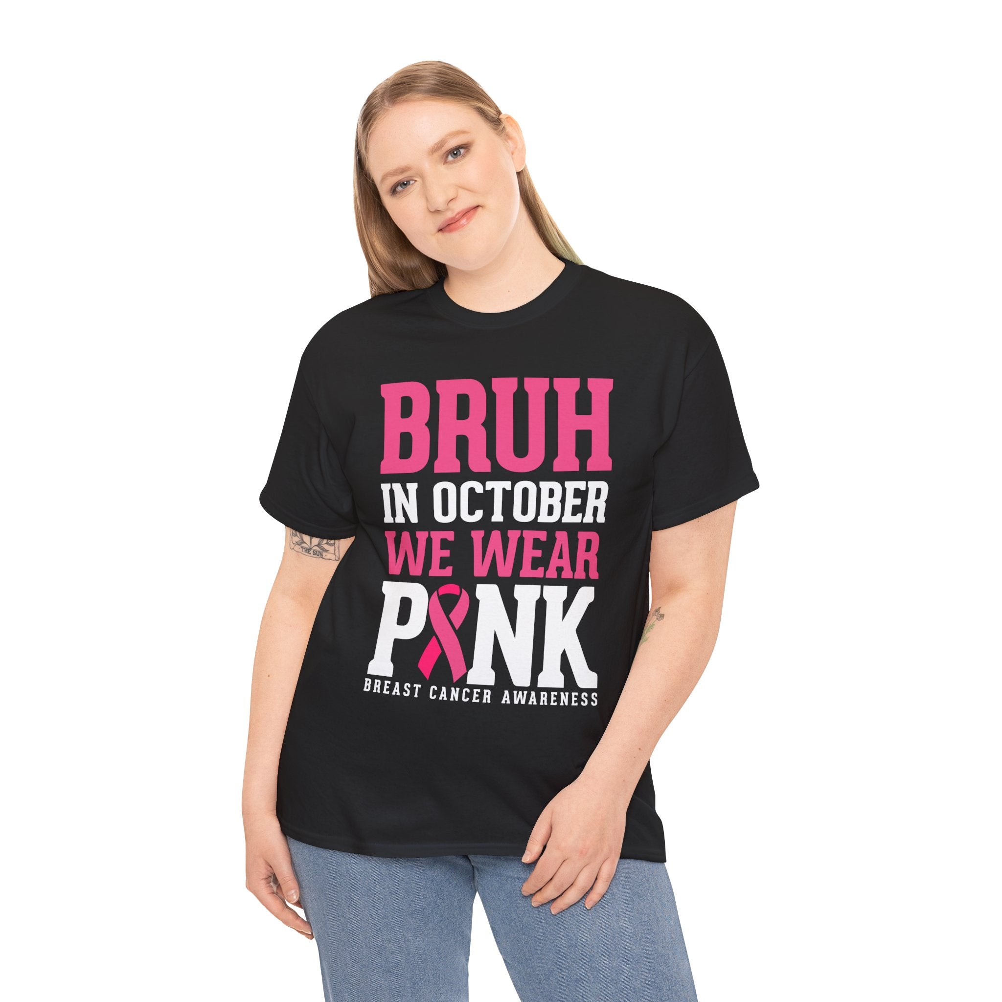 In October We Wear Pink Funny Breast Cancer Womens Tee