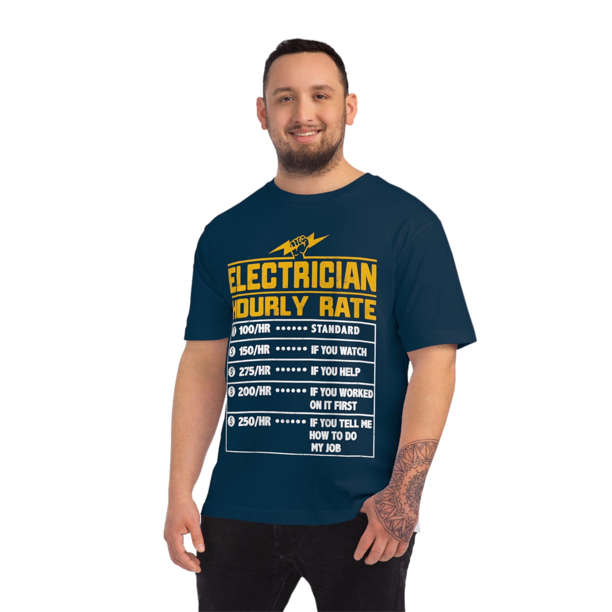 Funny Electrician Hourly Rate gifts for Electrician Unisex Fuser T-shirt