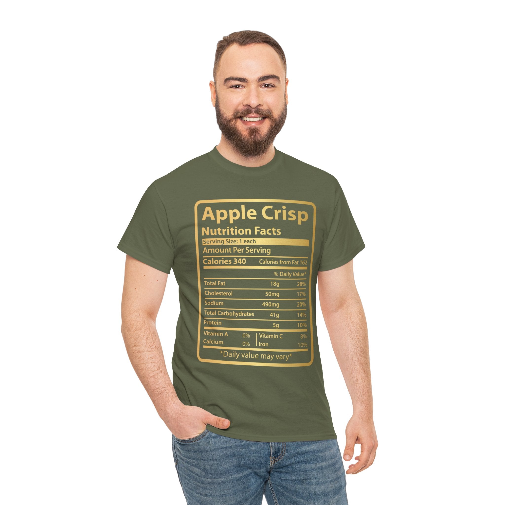 Funny Apple Crisp Men's Tee - Thanksgiving Christmas Nutrition Facts Express Delivery available