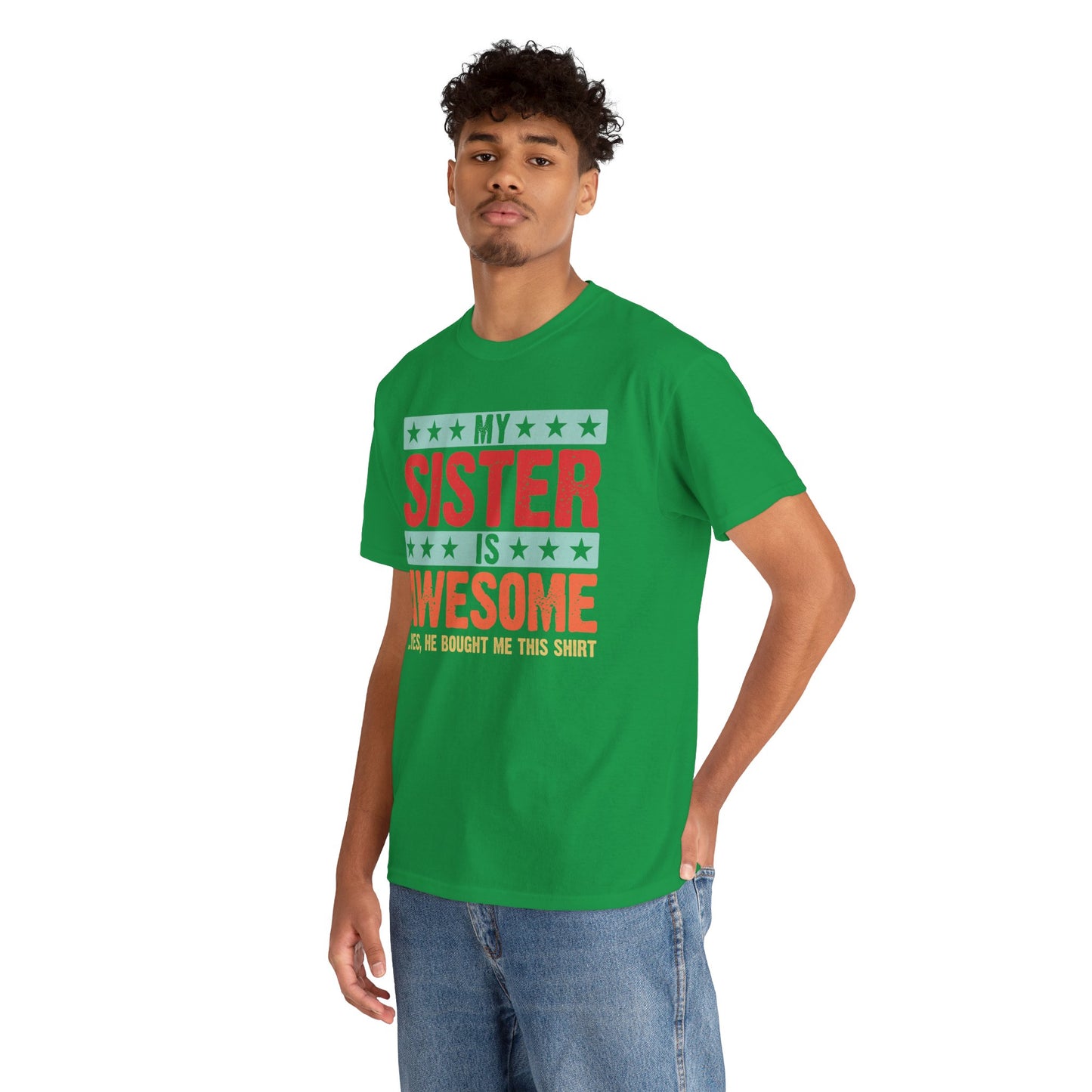 Retro Style My Sister is Awesome Funny Sister Lovers Brother Gift T-Shirt
