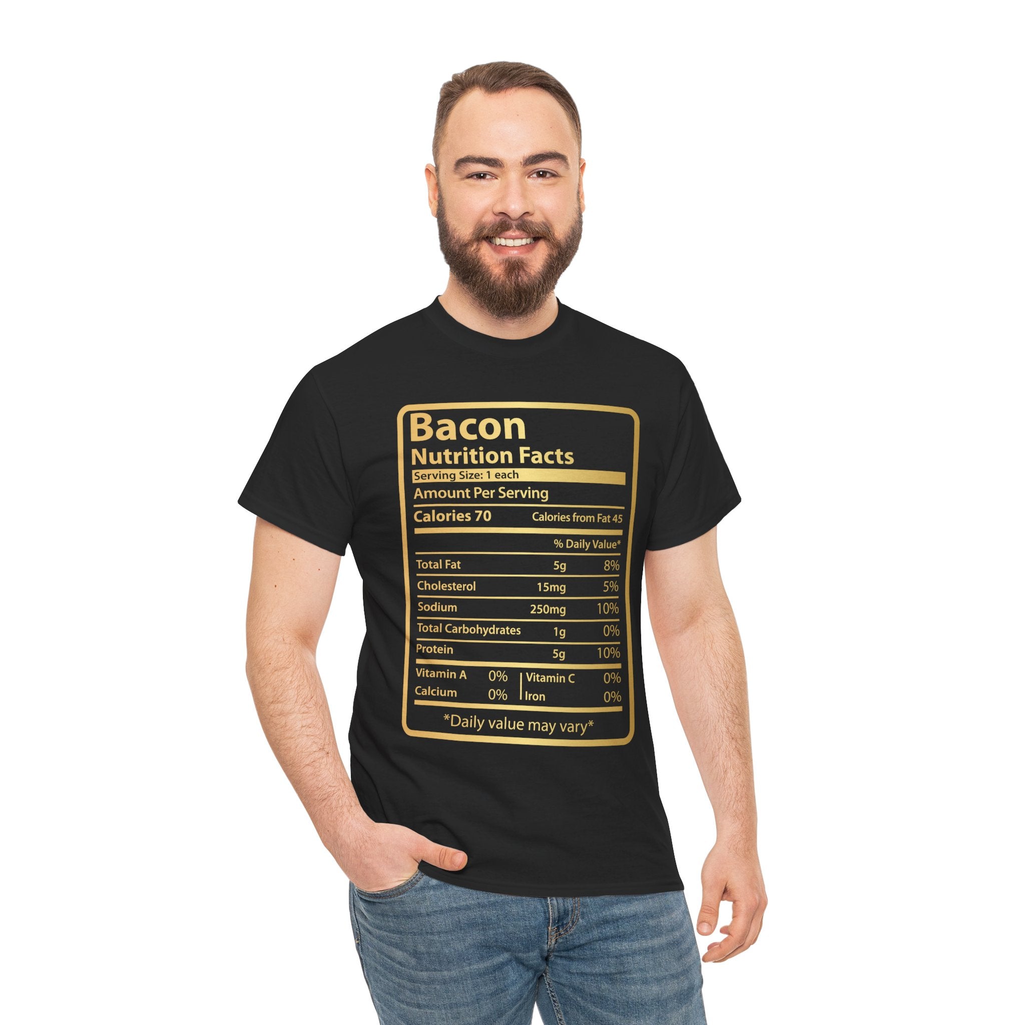 Funny Bacon Nutrition Facts Tee for Thanksgiving Christmas