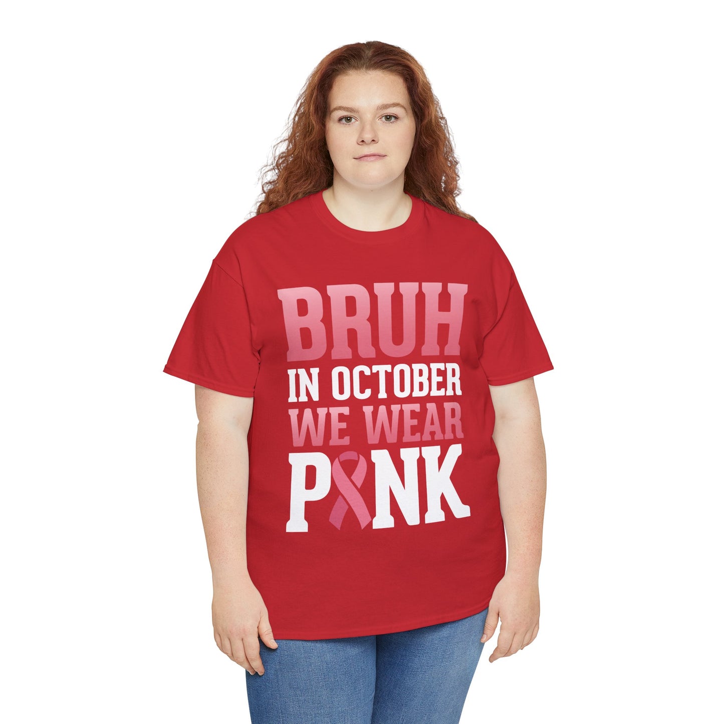 In October We Wear Pink Breast Cancer Awareness Womens Tee