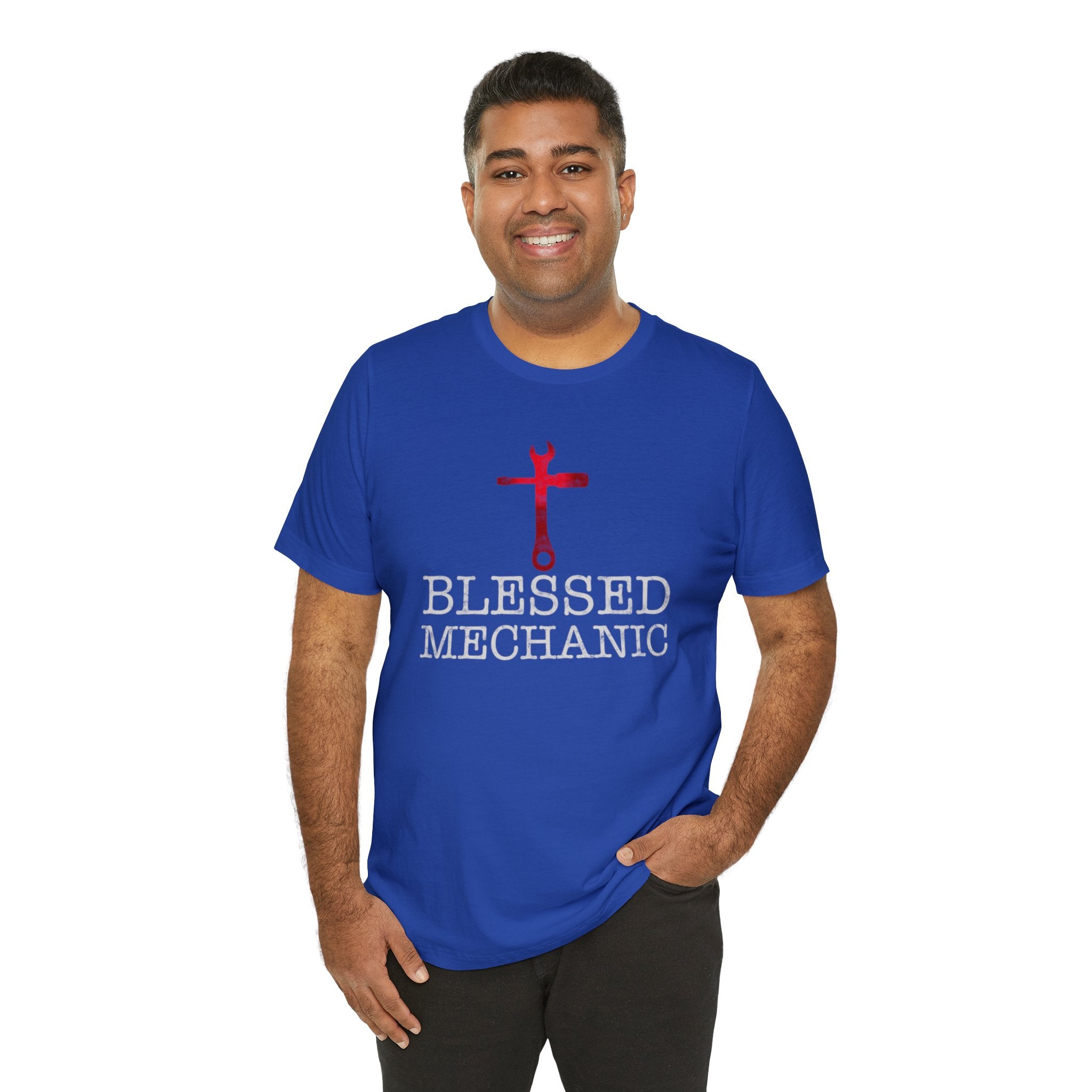 Blessed Mechanic Gift For Christian Mechanic Unisex Jersey Short Sleeve Tee