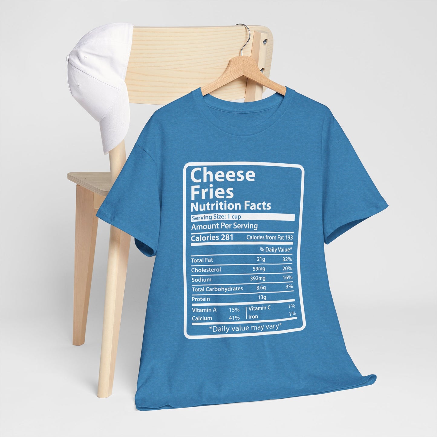 Graphic Tee Cheese Fries Funny Nutrition Facts