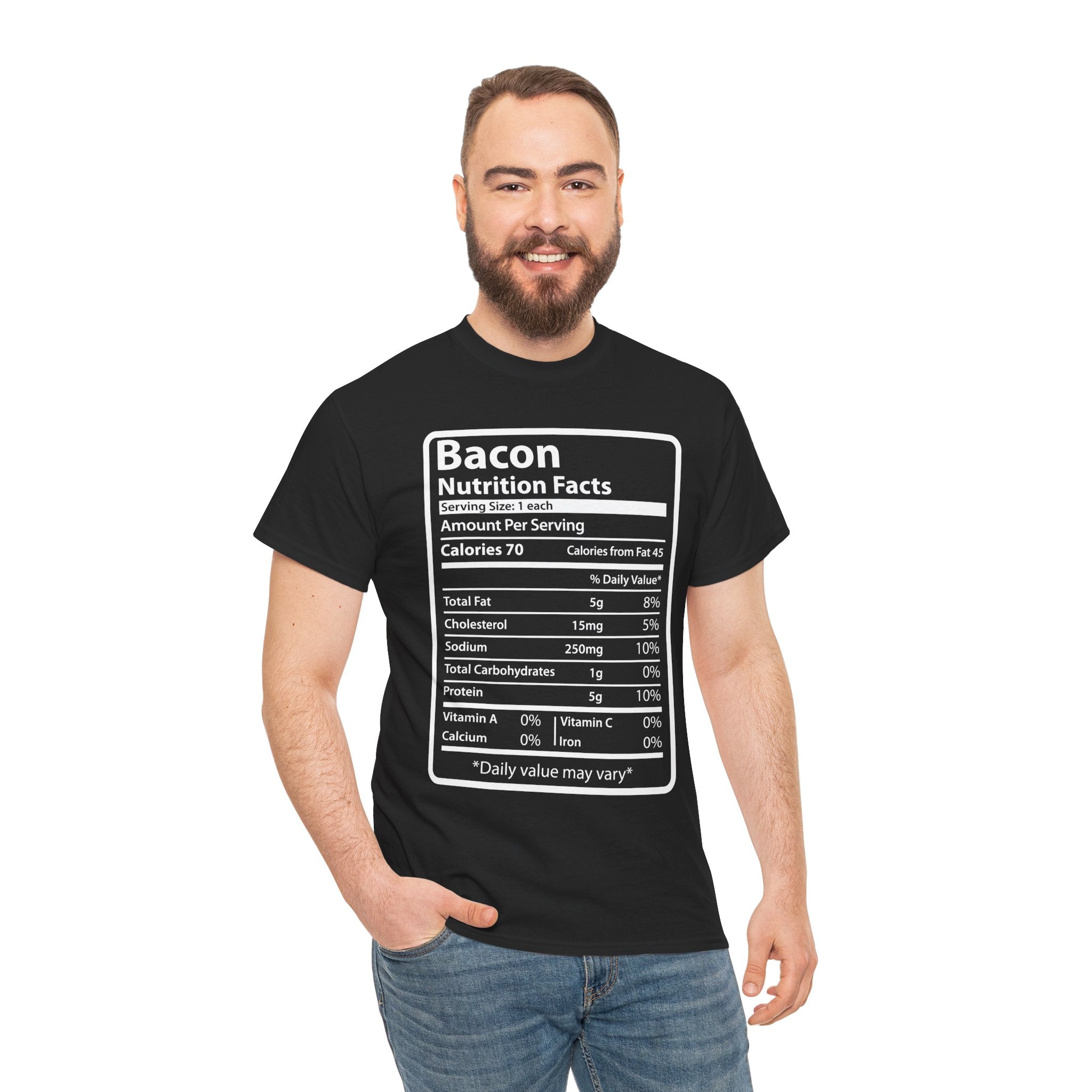 Funny Bacon Nutrition Facts Men's T-Shirt for Thanksgiving Christmas