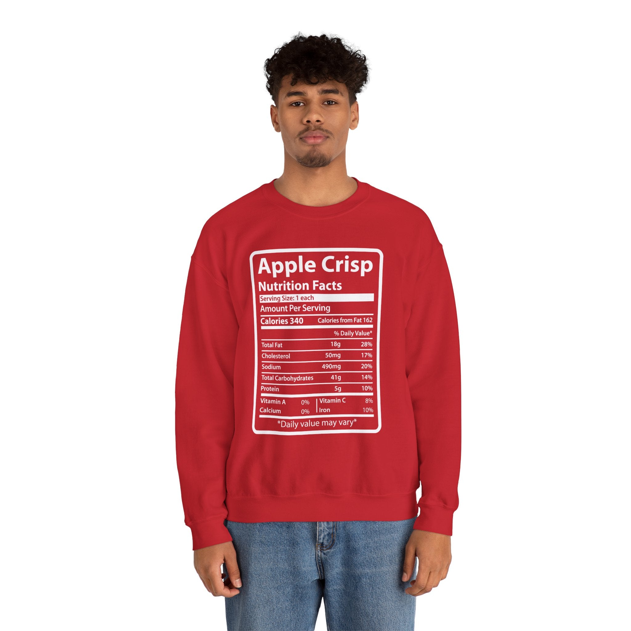 Apple Crisp Nutrition Facts Sweatshirt - Men's Clothing Thanksgiving Christmas