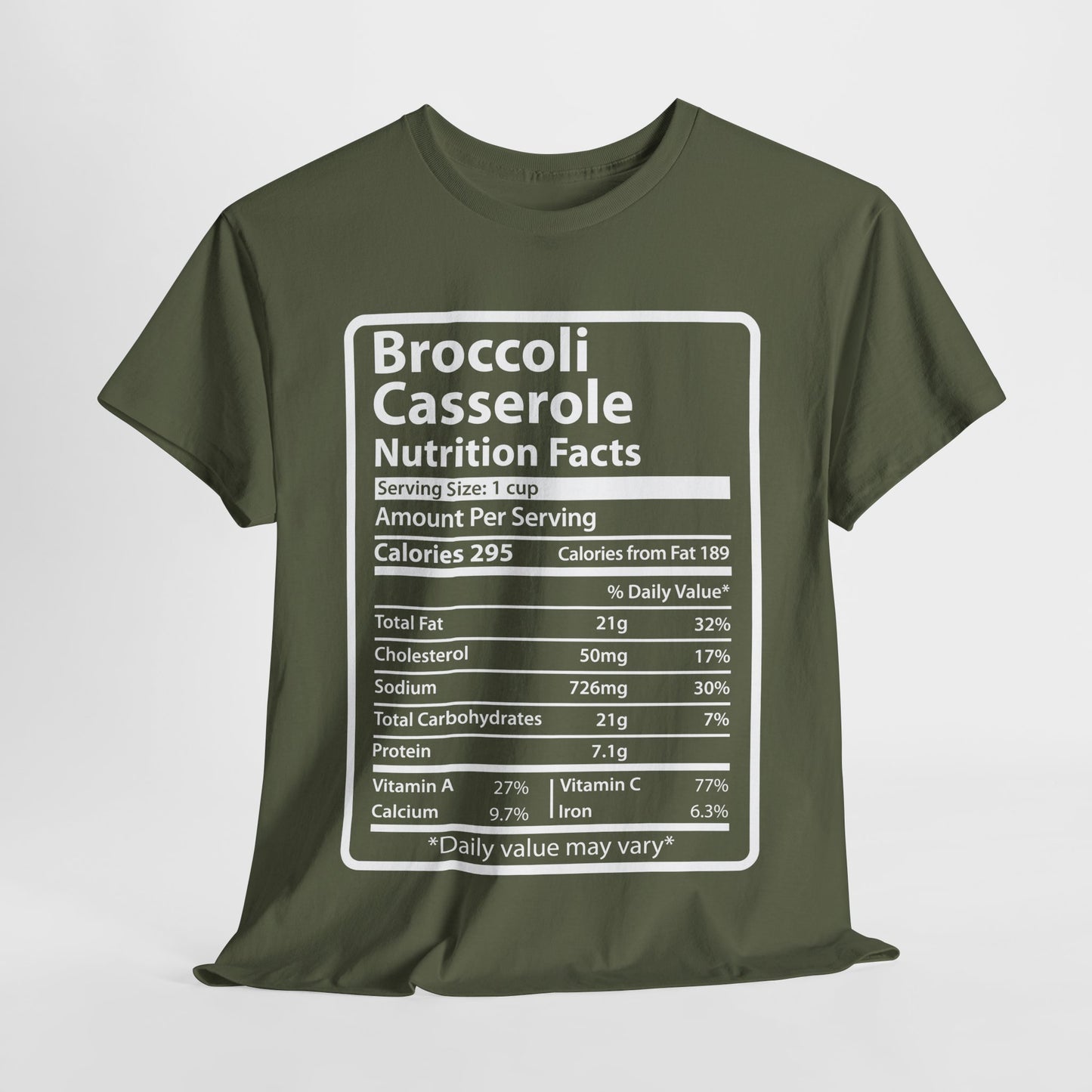 Funny Broccoli Casserole Nutrition Facts Men's Shirt