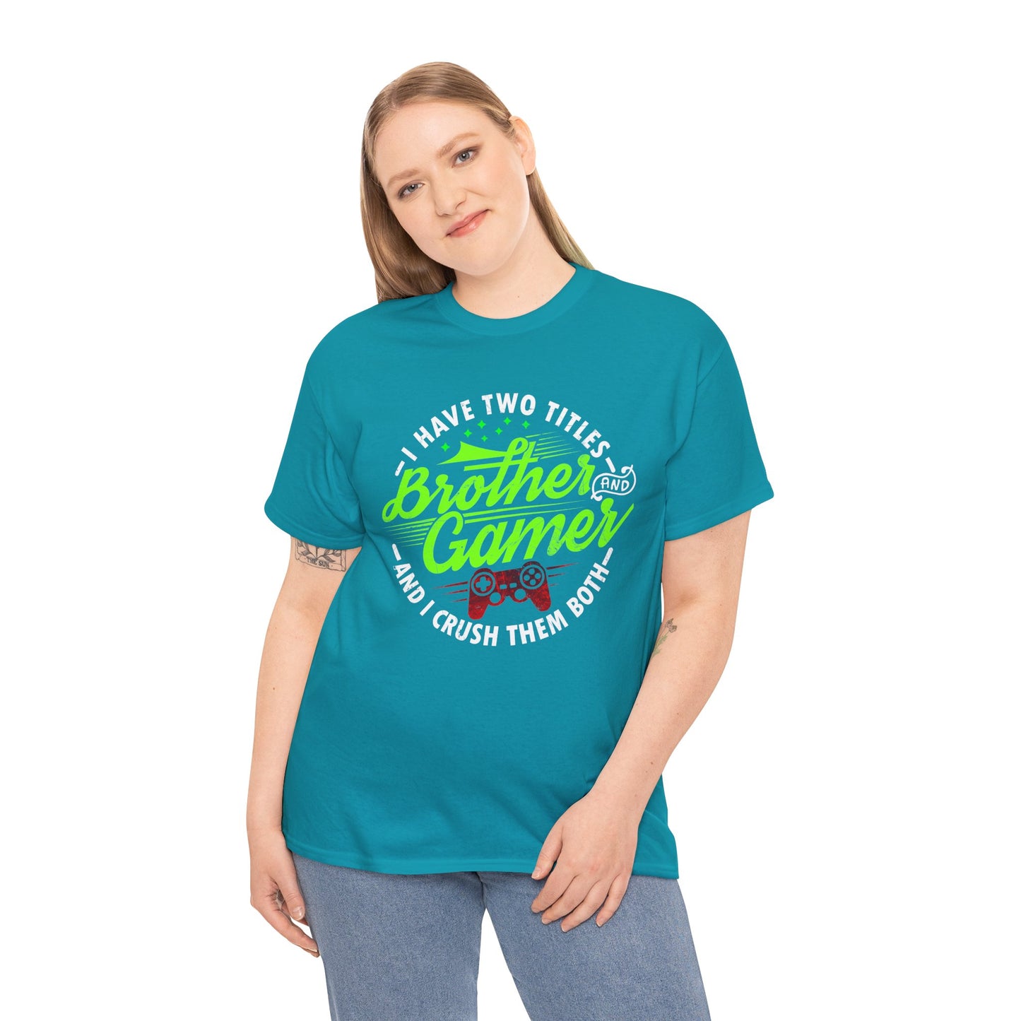 Men's Gamer T-Shirt - I Have Two Titles Brother and Gamer for Boys Brother Gift