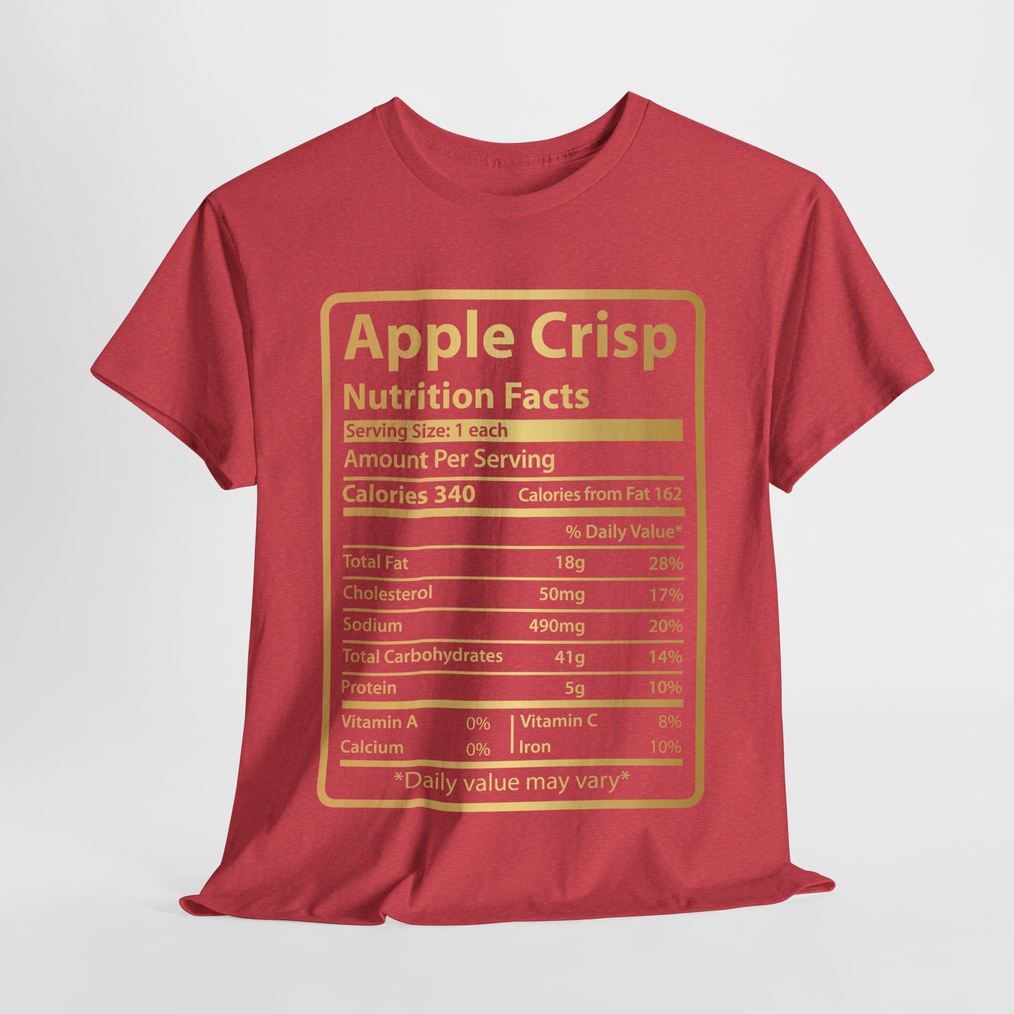 Funny Apple Crisp Men's Tee - Thanksgiving Christmas Nutrition Facts Express Delivery available