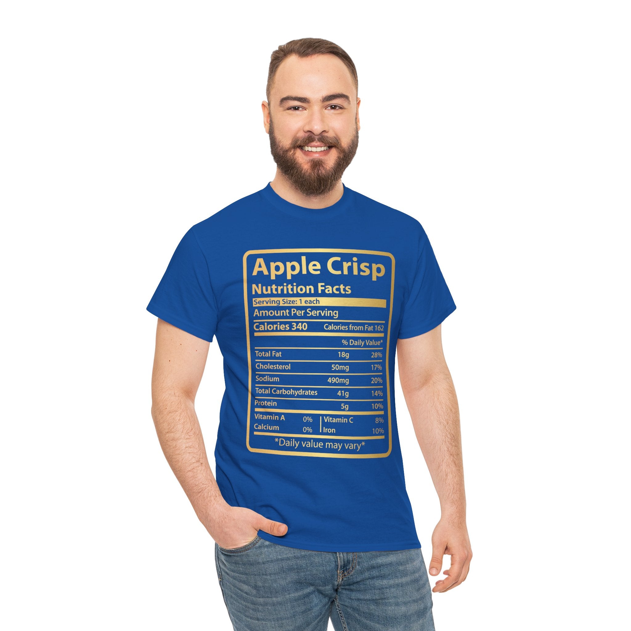 Funny Apple Crisp Men's Tee - Thanksgiving Christmas Nutrition Facts Express Delivery available