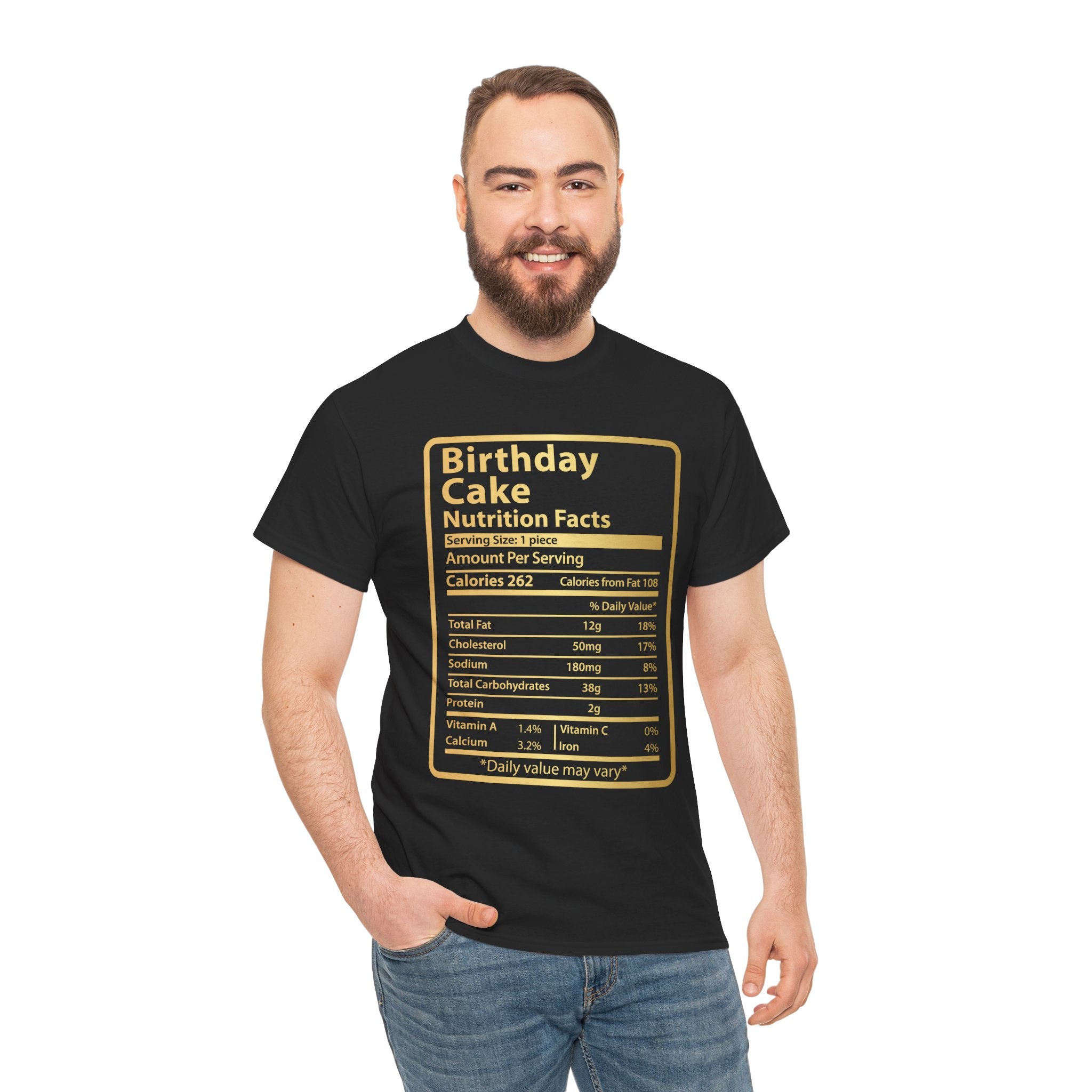 Funny Birthday Cake Nutrition Facts Men's Tee Shirt