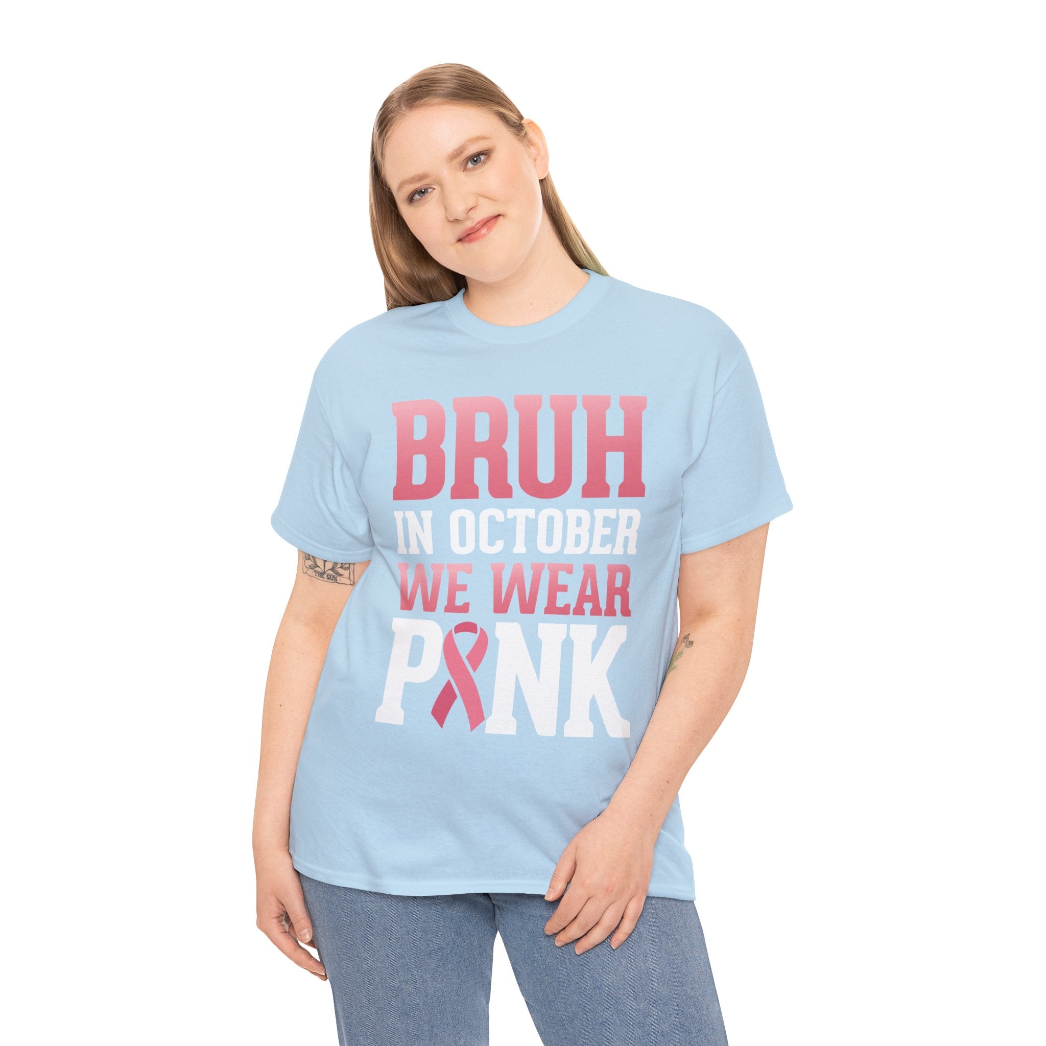 In October We Wear Pink Breast Cancer Awareness Womens Tee