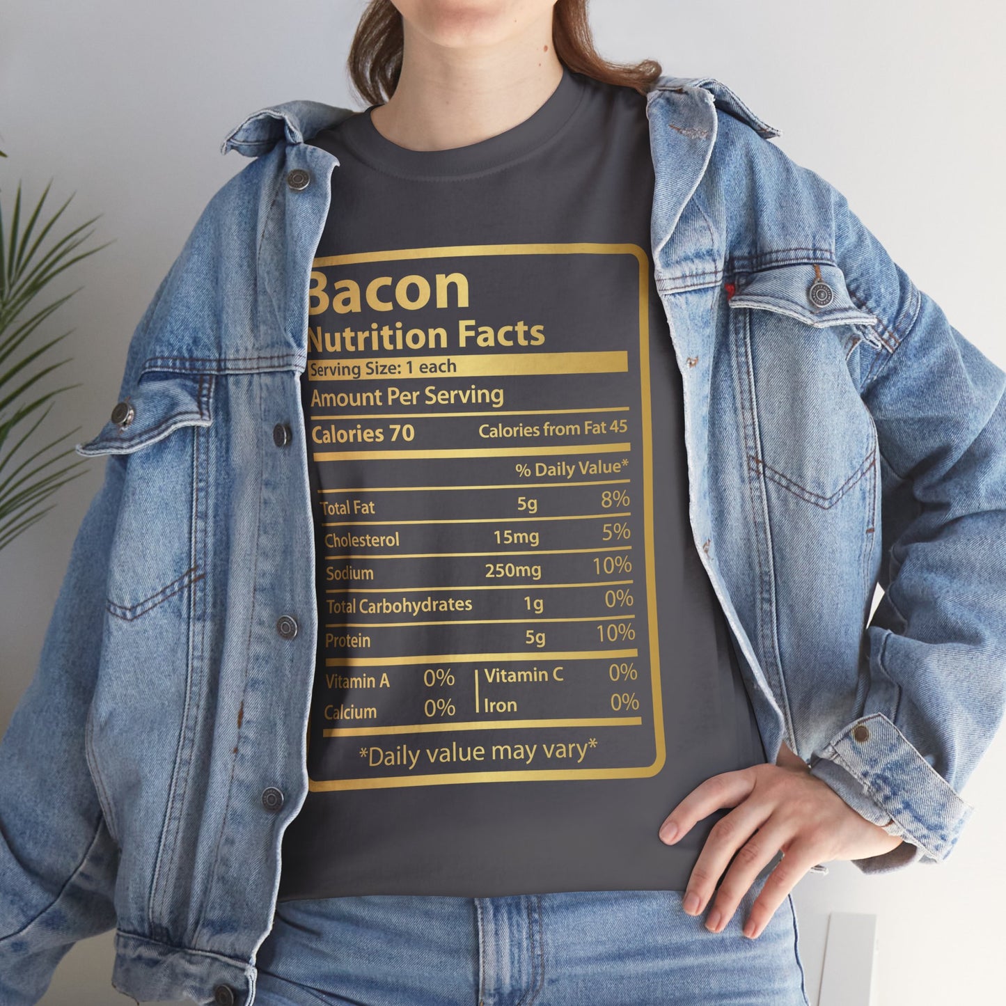 Funny Bacon Nutrition Facts Tee for Thanksgiving Christmas