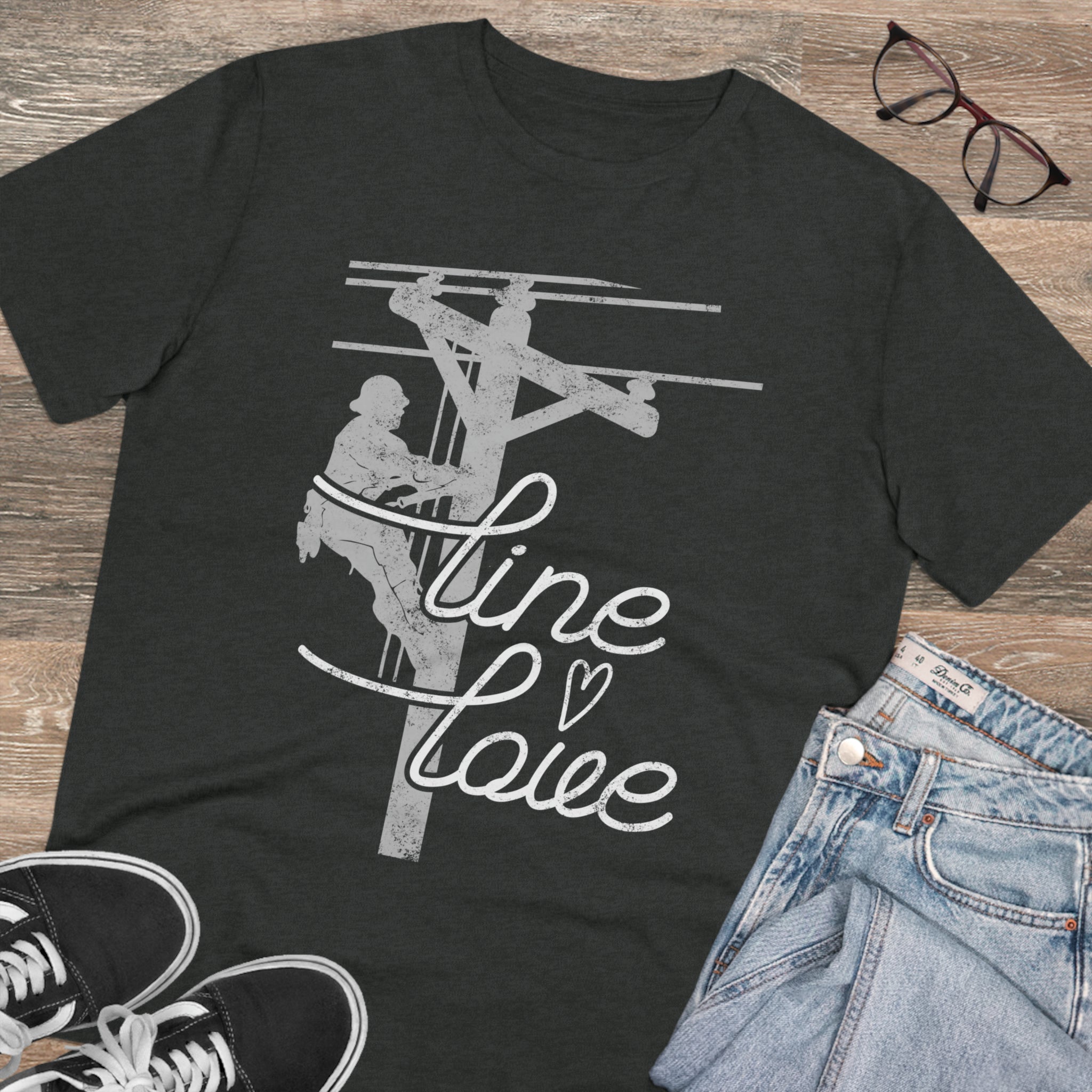 Line Love Electrical Lineman's Wife Organic Creator T-shirt - Unisex