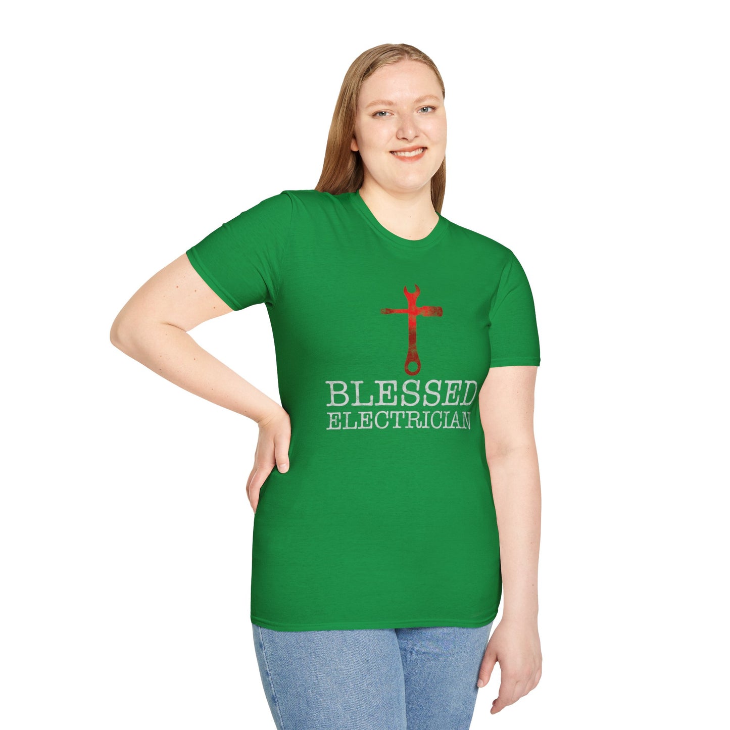 Blessed Electrician gift for Christian Electrician Unisex Softstyle T-Shirt