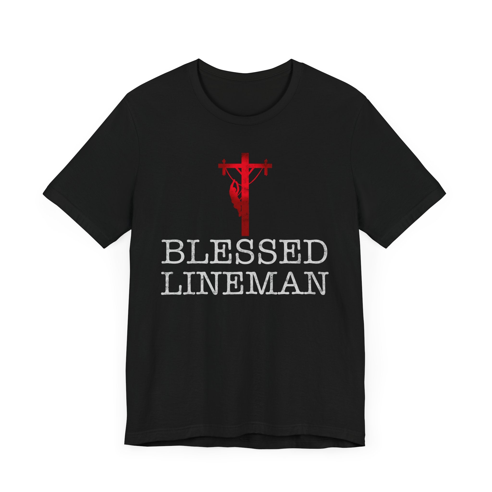 Blessed Lineman gift for Christian Lineman Unisex Jersey Short Sleeve Tee