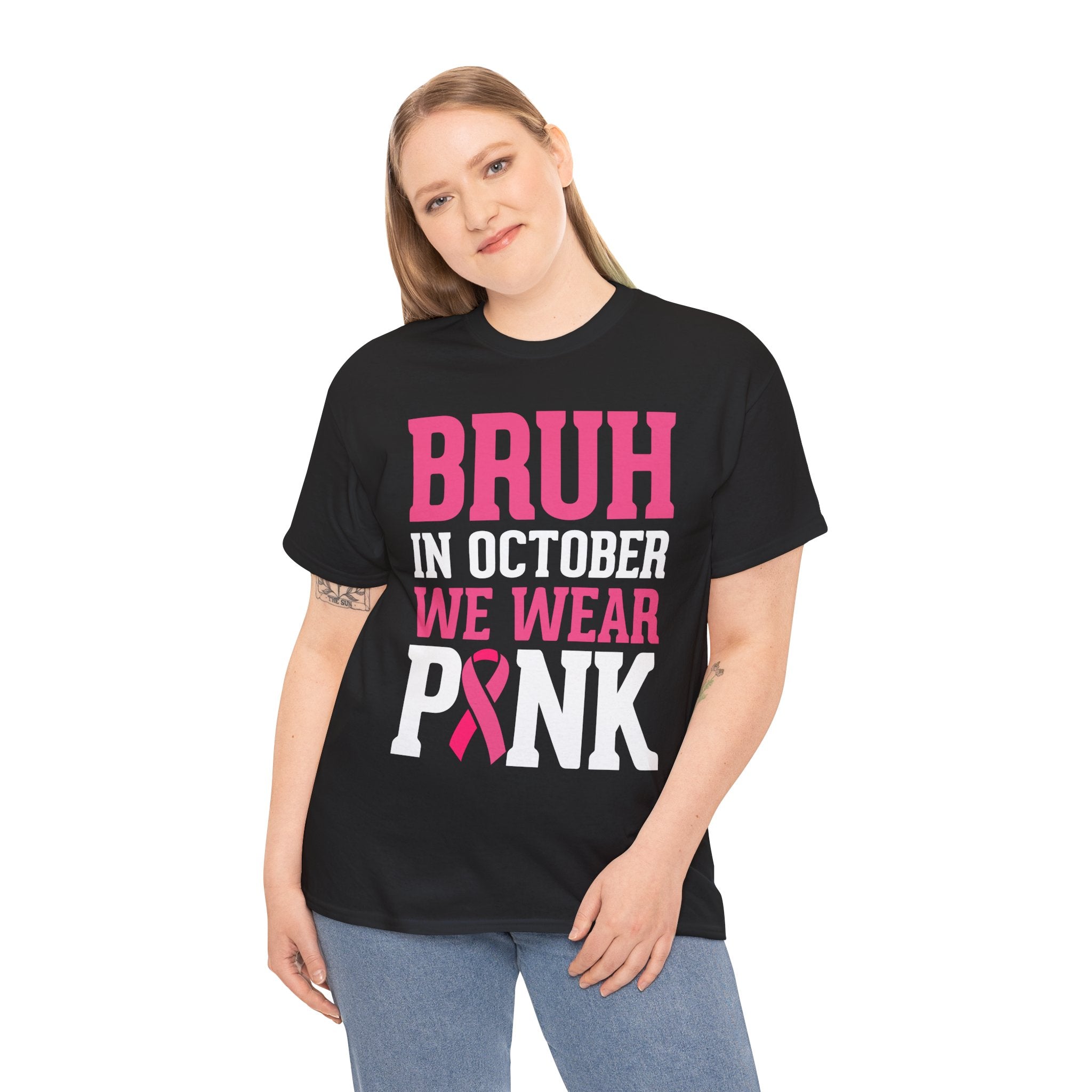 In October We Wear Pink Funny Breast Cancer Support Shirts