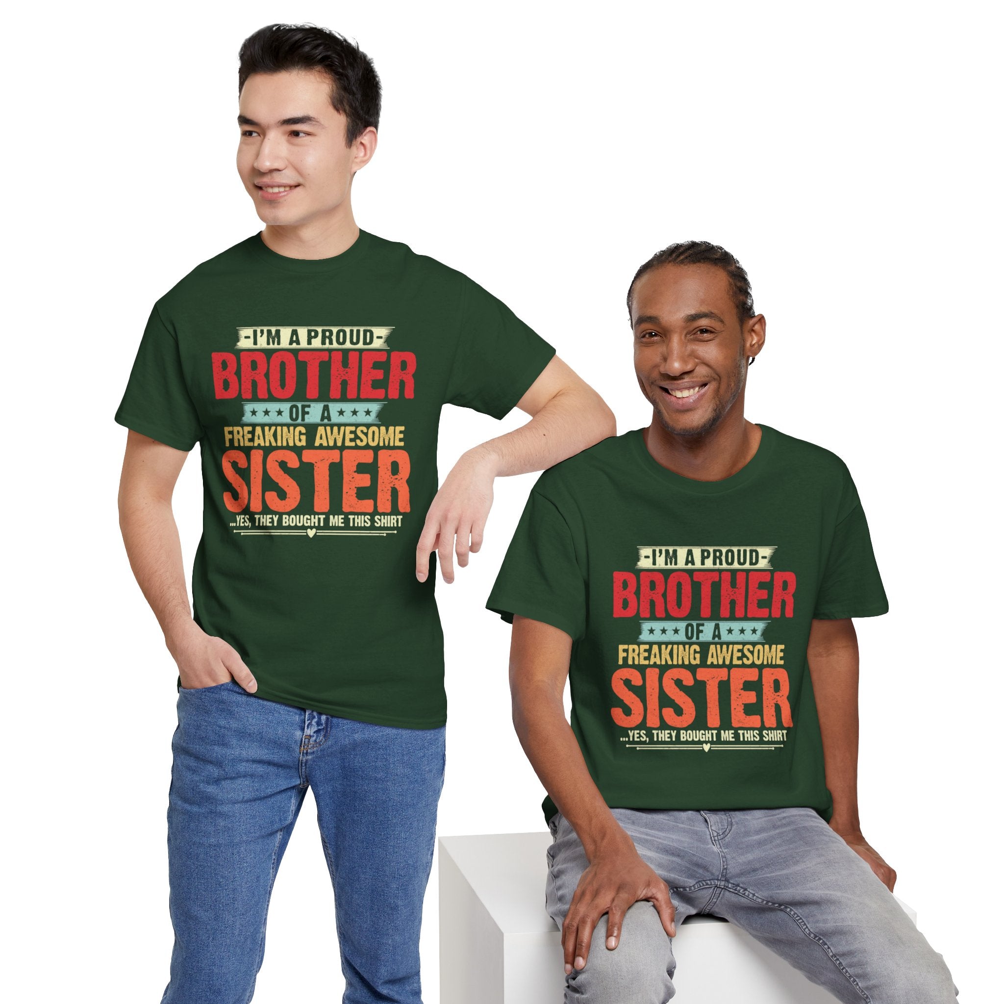 Retro I'm A Proud Brother of A Freaking Awesome Sister Gifts T-Shirt