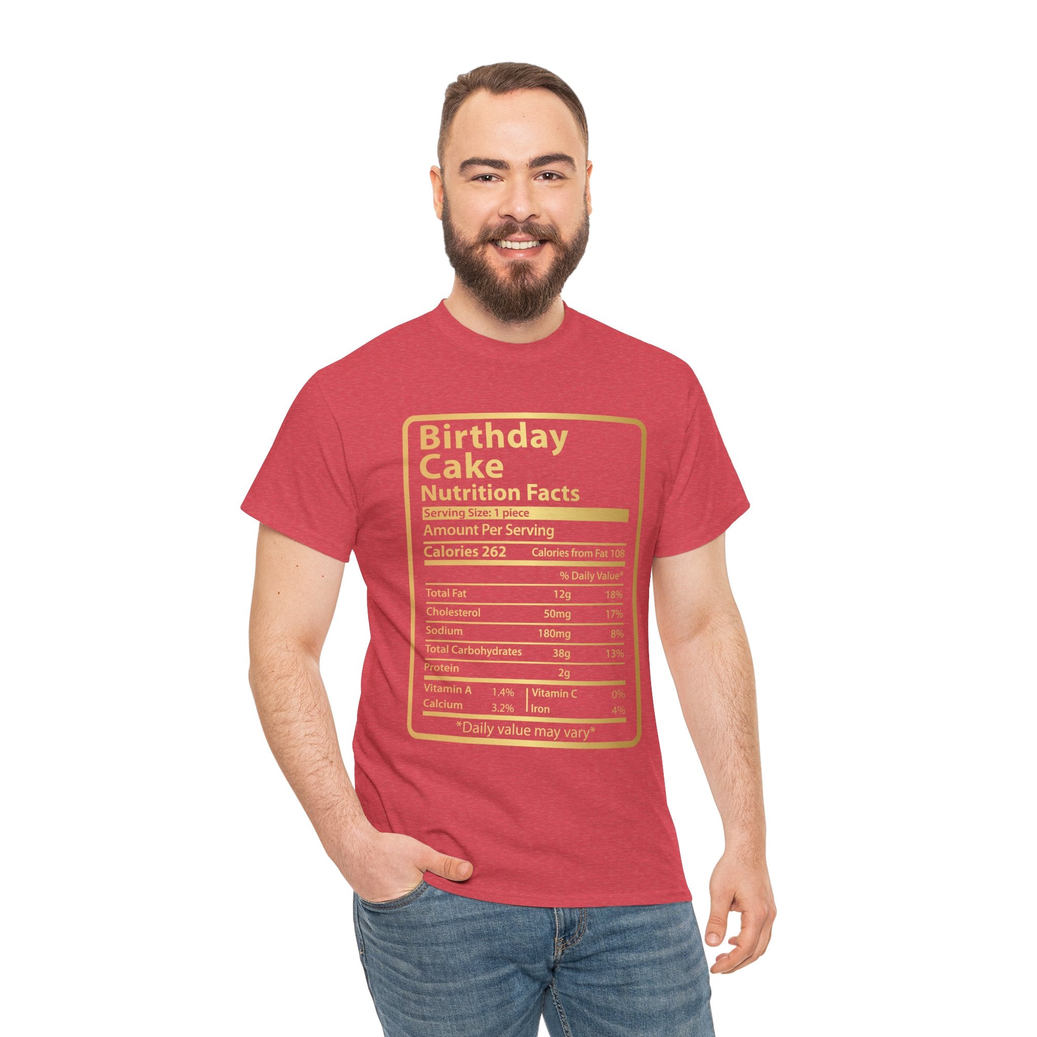 Funny Birthday Cake Nutrition Facts Men's Tee Shirt