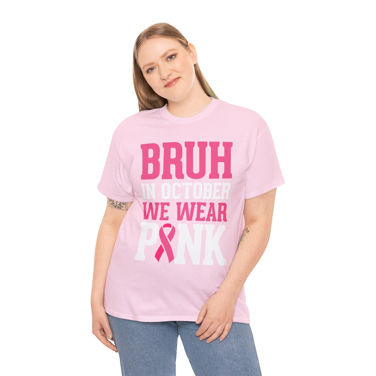 In October We Wear Pink Funny Breast Cancer Support Shirts