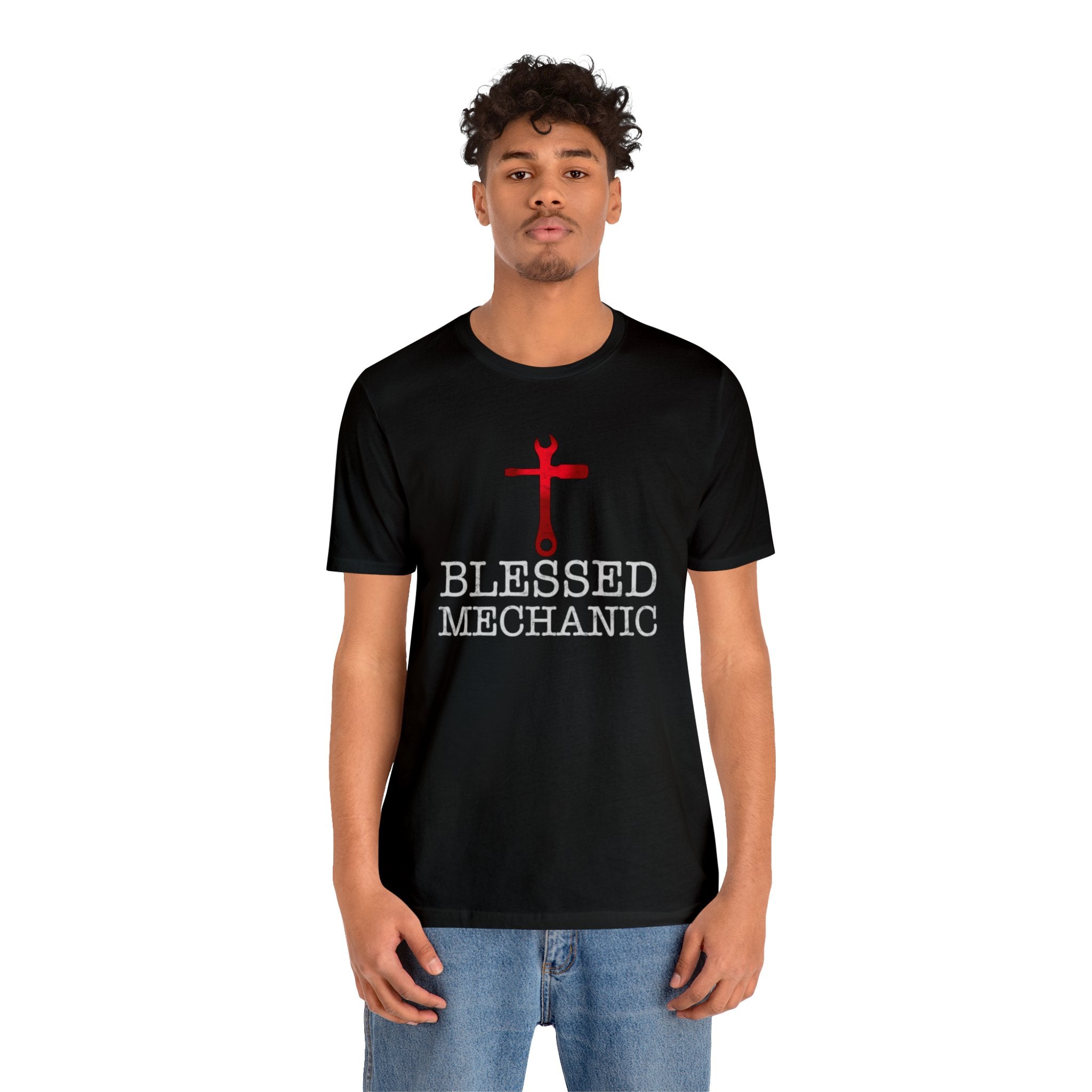 Blessed Mechanic Gift For Christian Mechanic Unisex Jersey Short Sleeve Tee