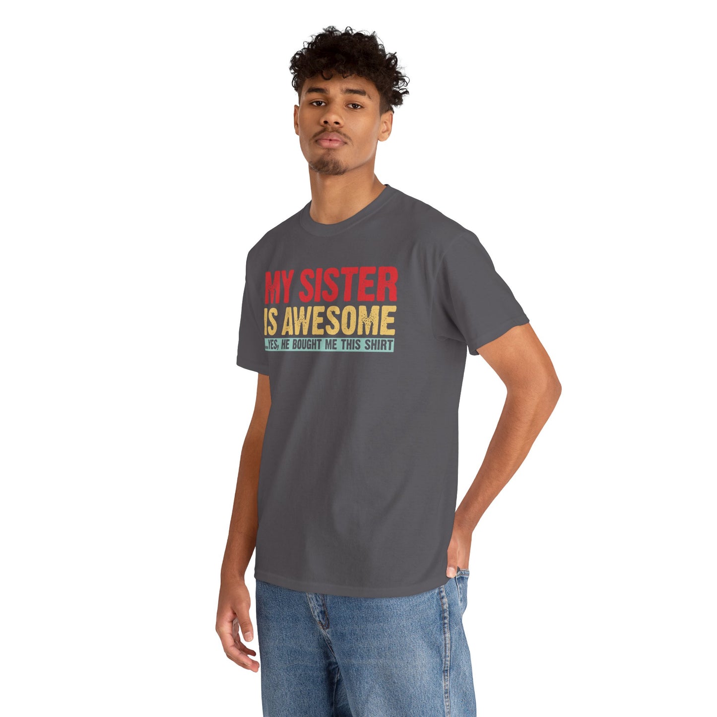 Vintage My Sister is Awesome Funny Sister Lovers Brother Gift T-Shirt