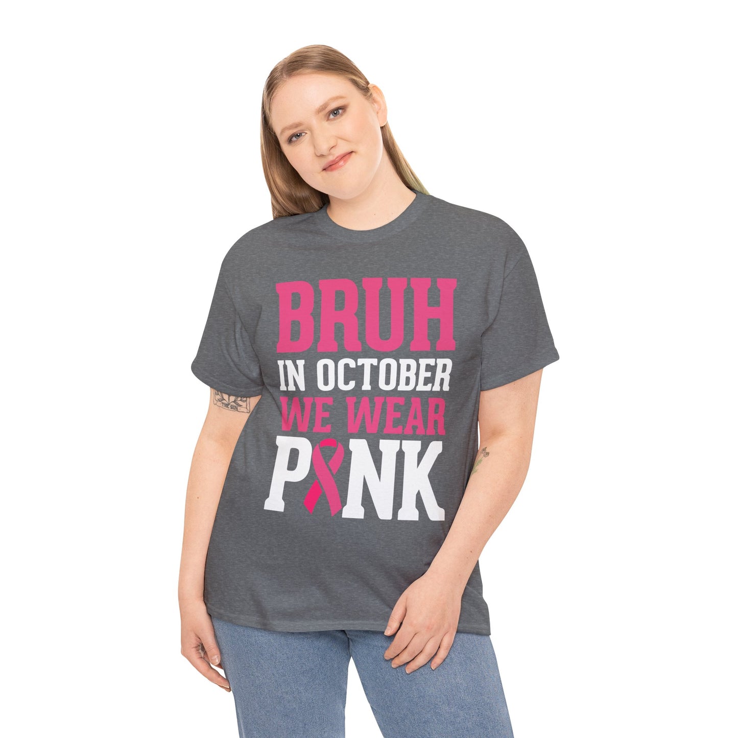 In October We Wear Pink Funny Breast Cancer Support Shirts