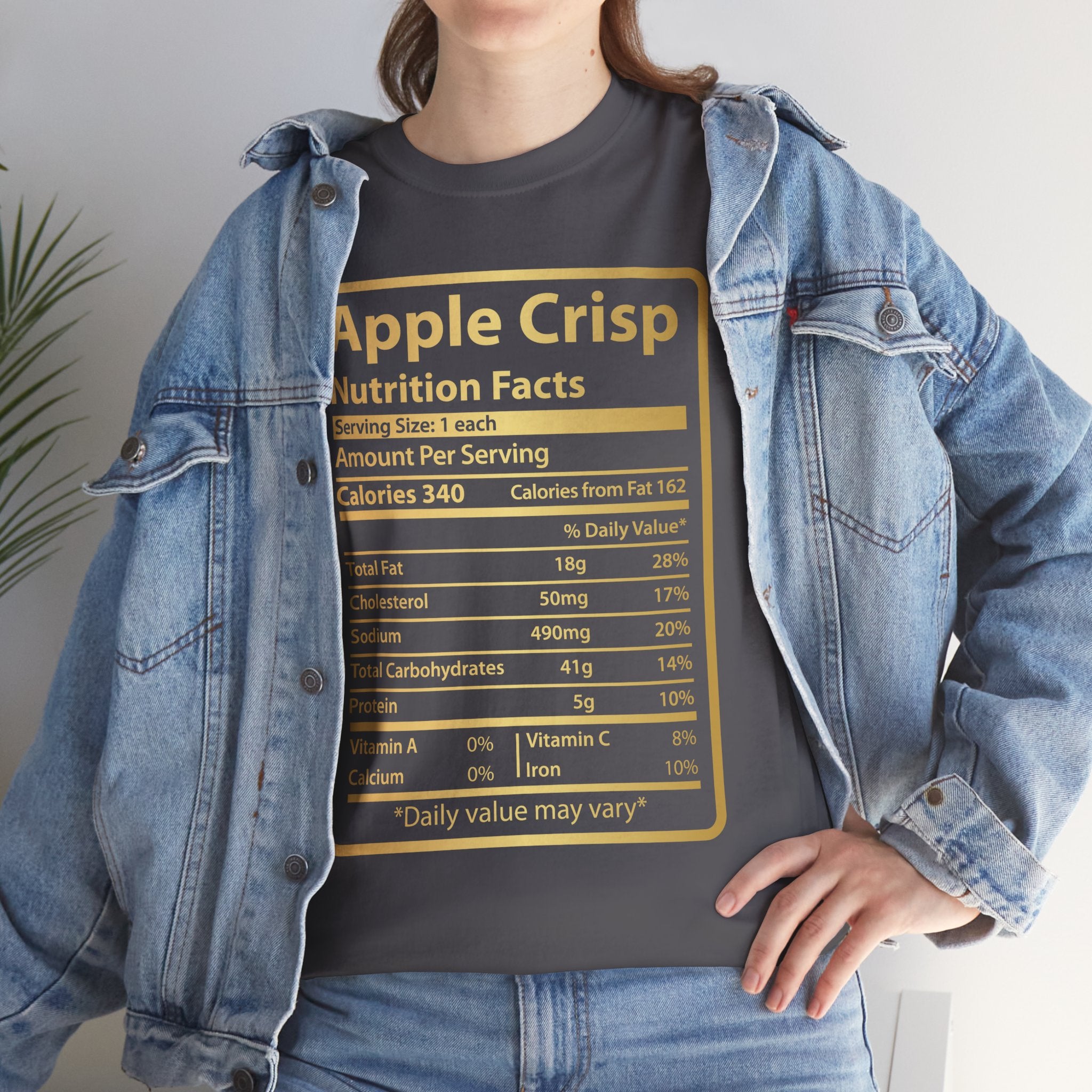 Funny Apple Crisp Men's Tee - Thanksgiving Christmas Nutrition Facts Express Delivery available