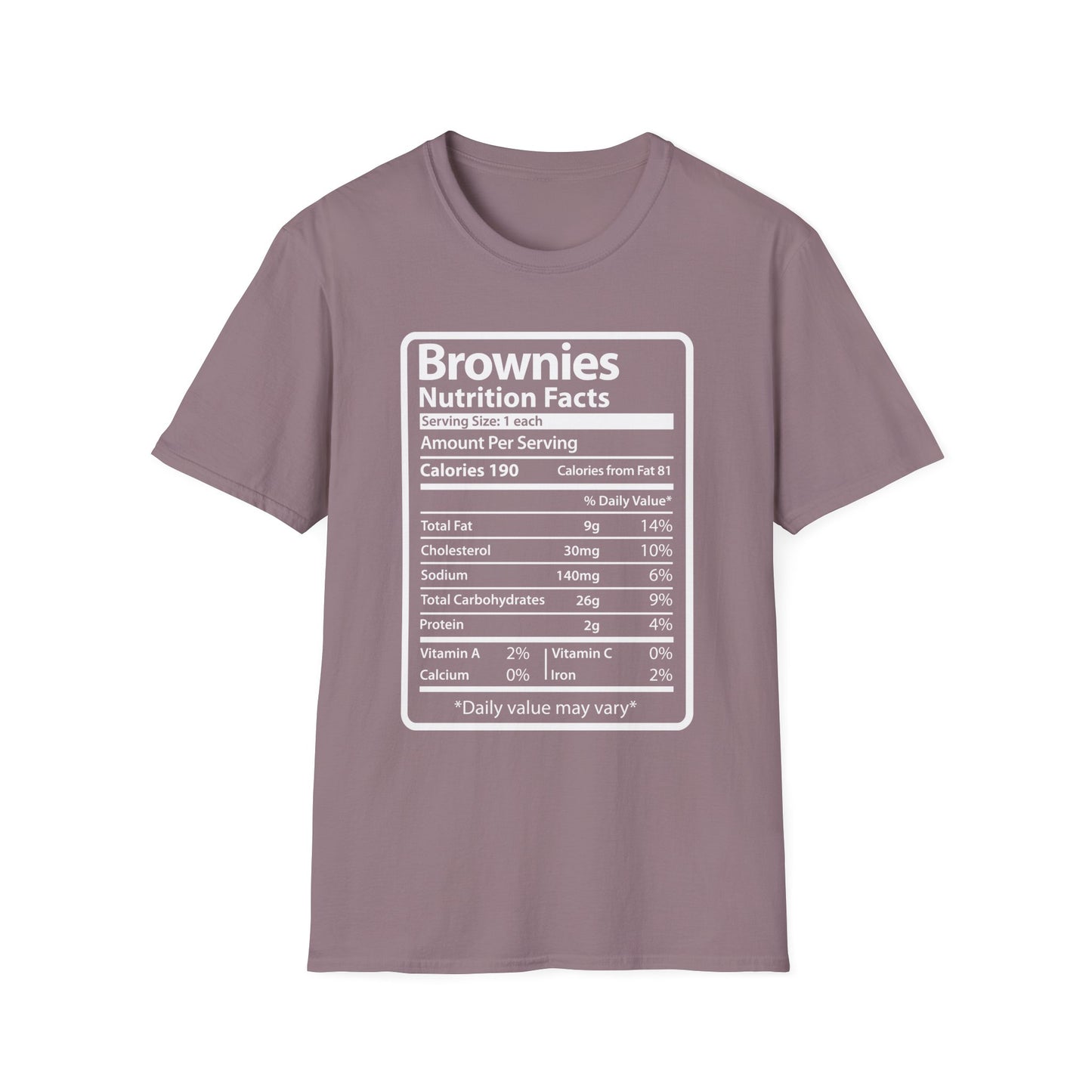 Funny Brownies Nutrition Facts Thanksgiving Christmas Men's Tee