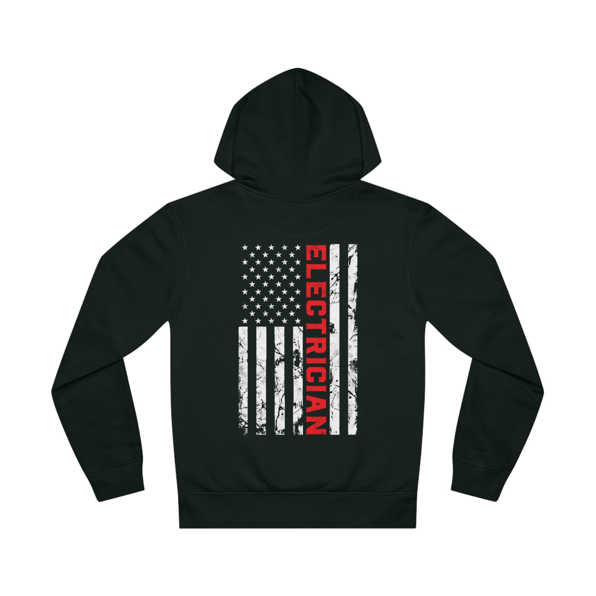 Patriotic American Flag gift for Electrician Unisex Drummer Hoodie