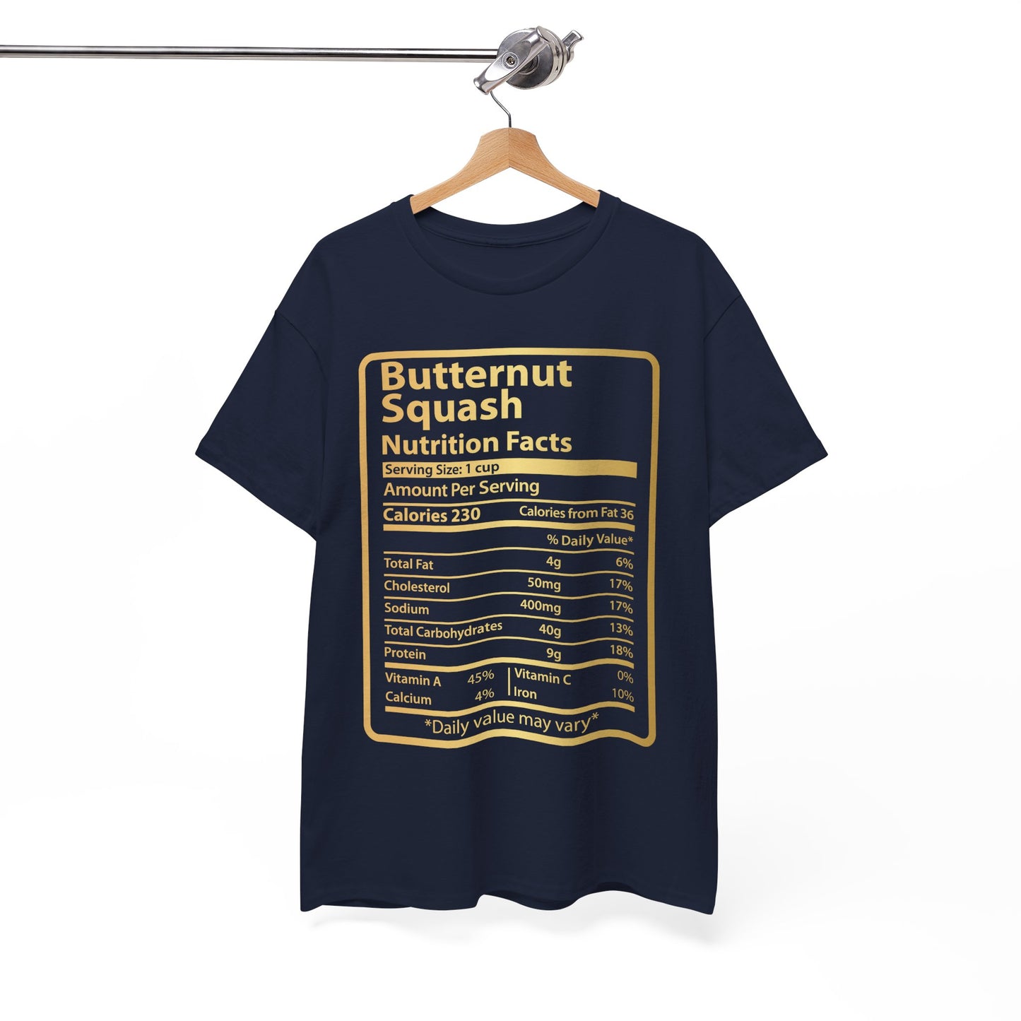 Funny Butternut Squash Nutrition Facts Tee for Thanksgiving Christmas
