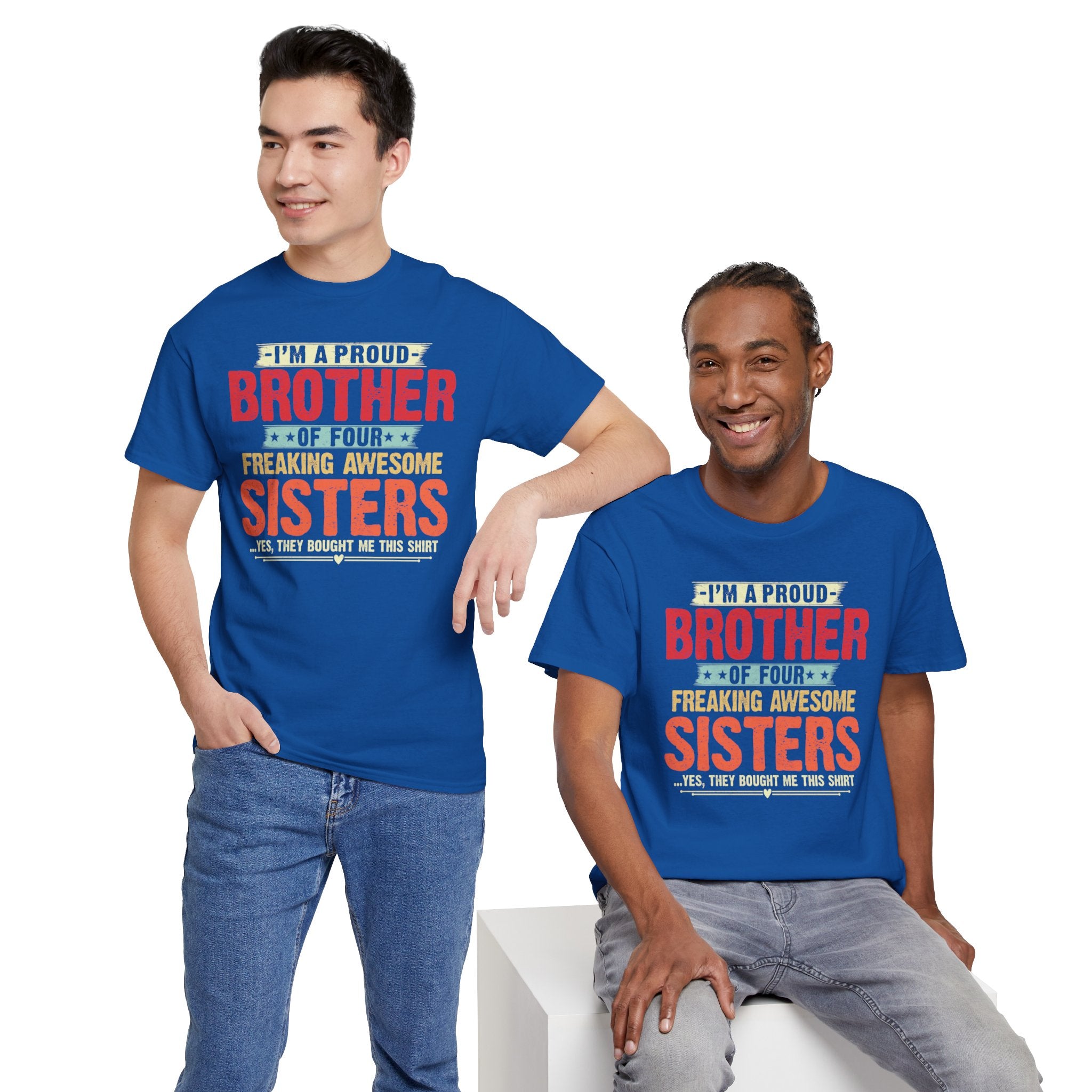 Retro I'm A Proud Brother of Four Freaking Awesome Sisters Gifts T-Shirt