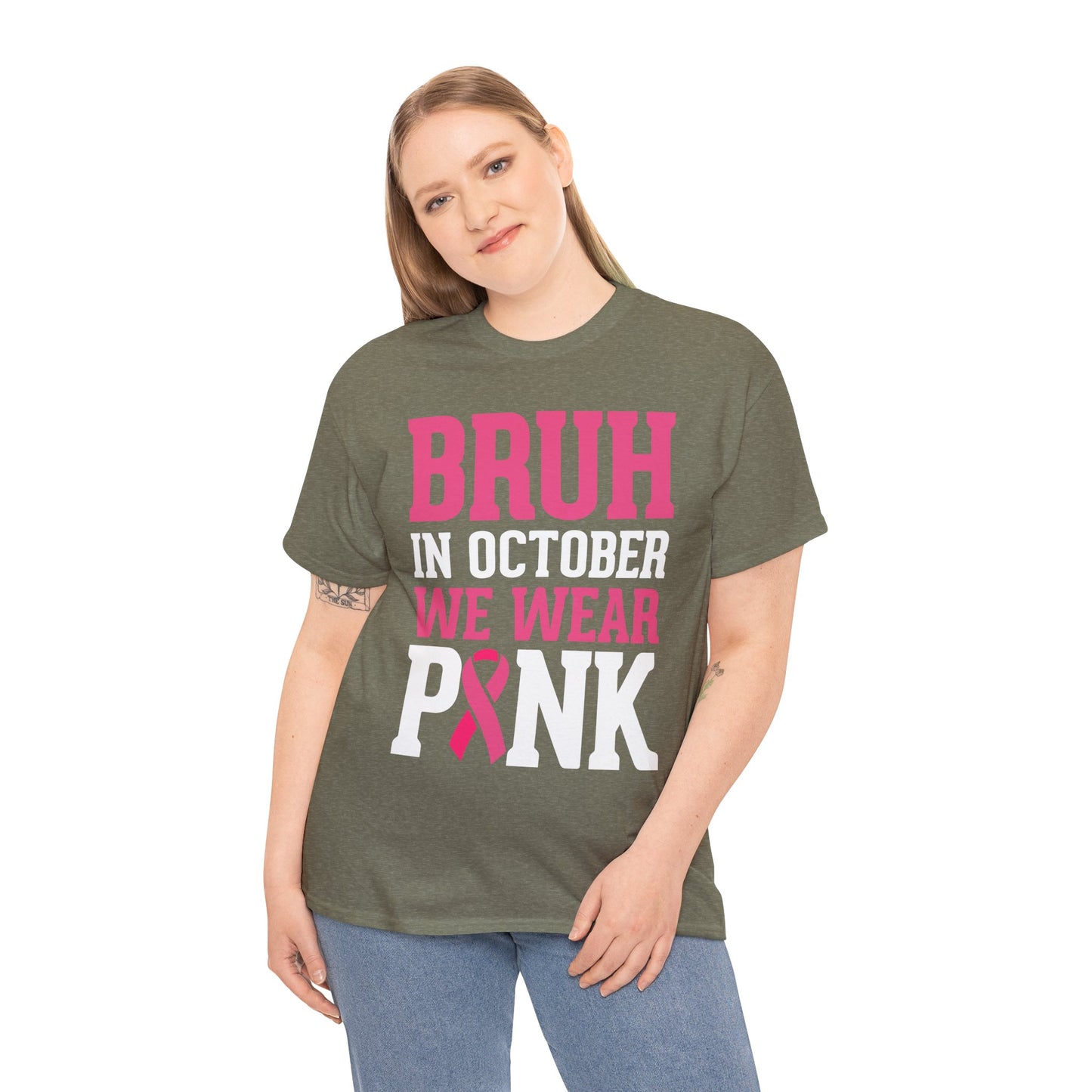 In October We Wear Pink Funny Breast Cancer Support Shirts