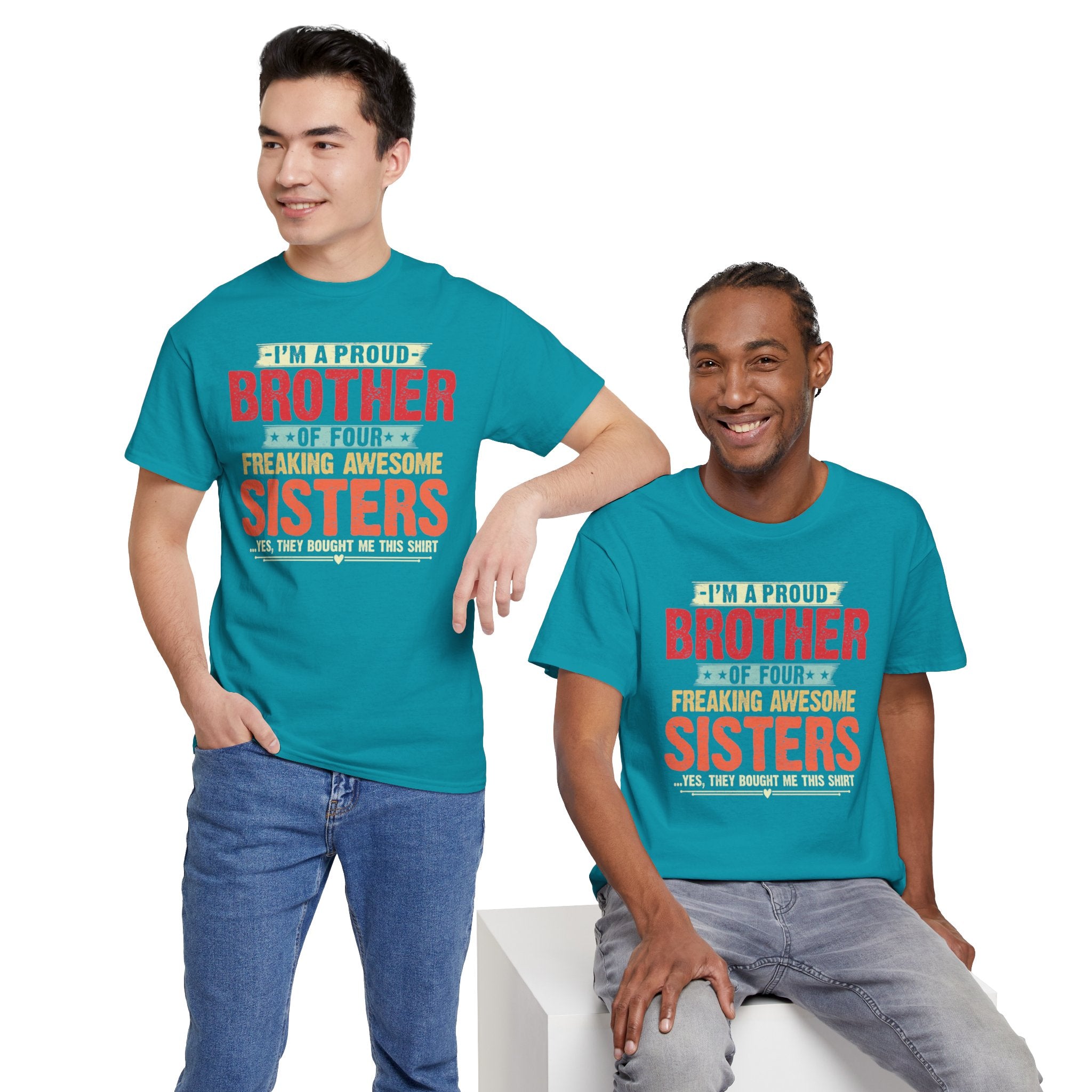 Retro I'm A Proud Brother of Four Freaking Awesome Sisters Gifts T-Shirt