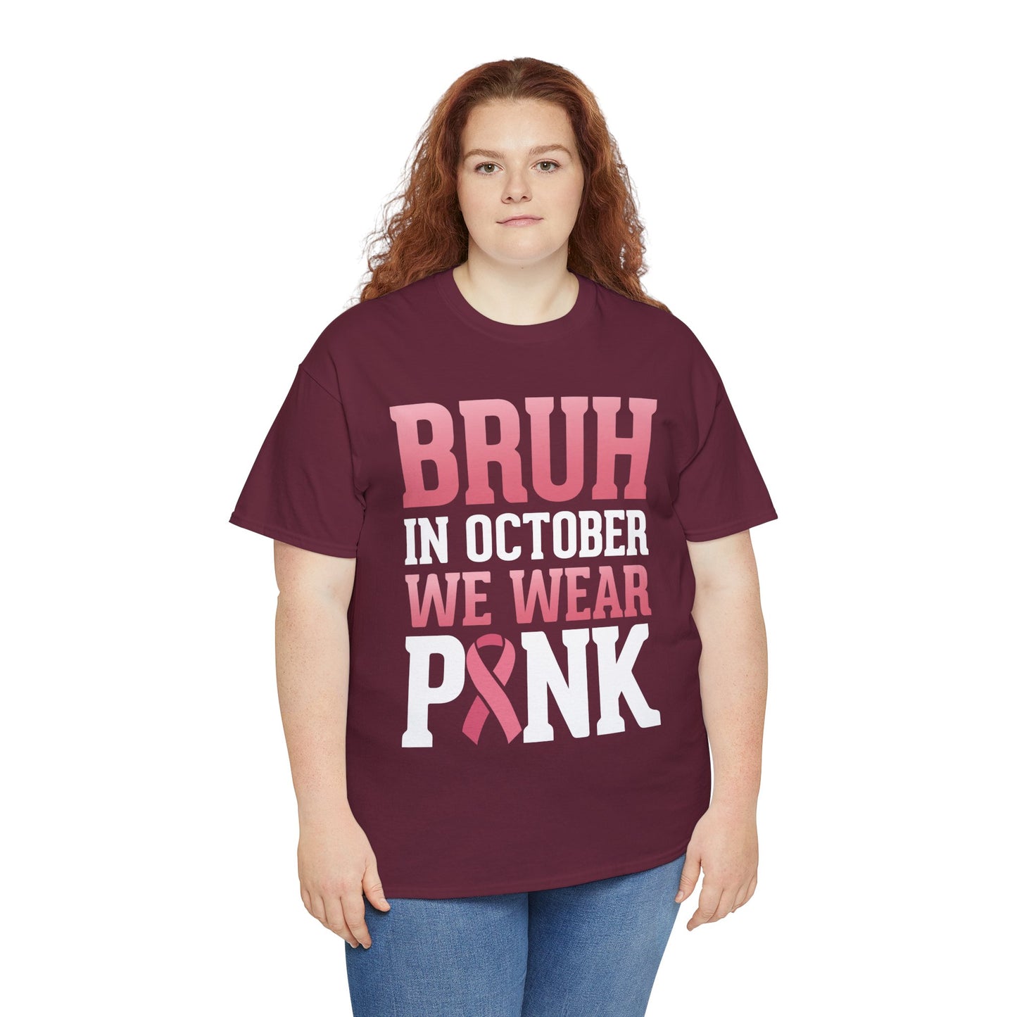 In October We Wear Pink Breast Cancer Awareness Womens Tee