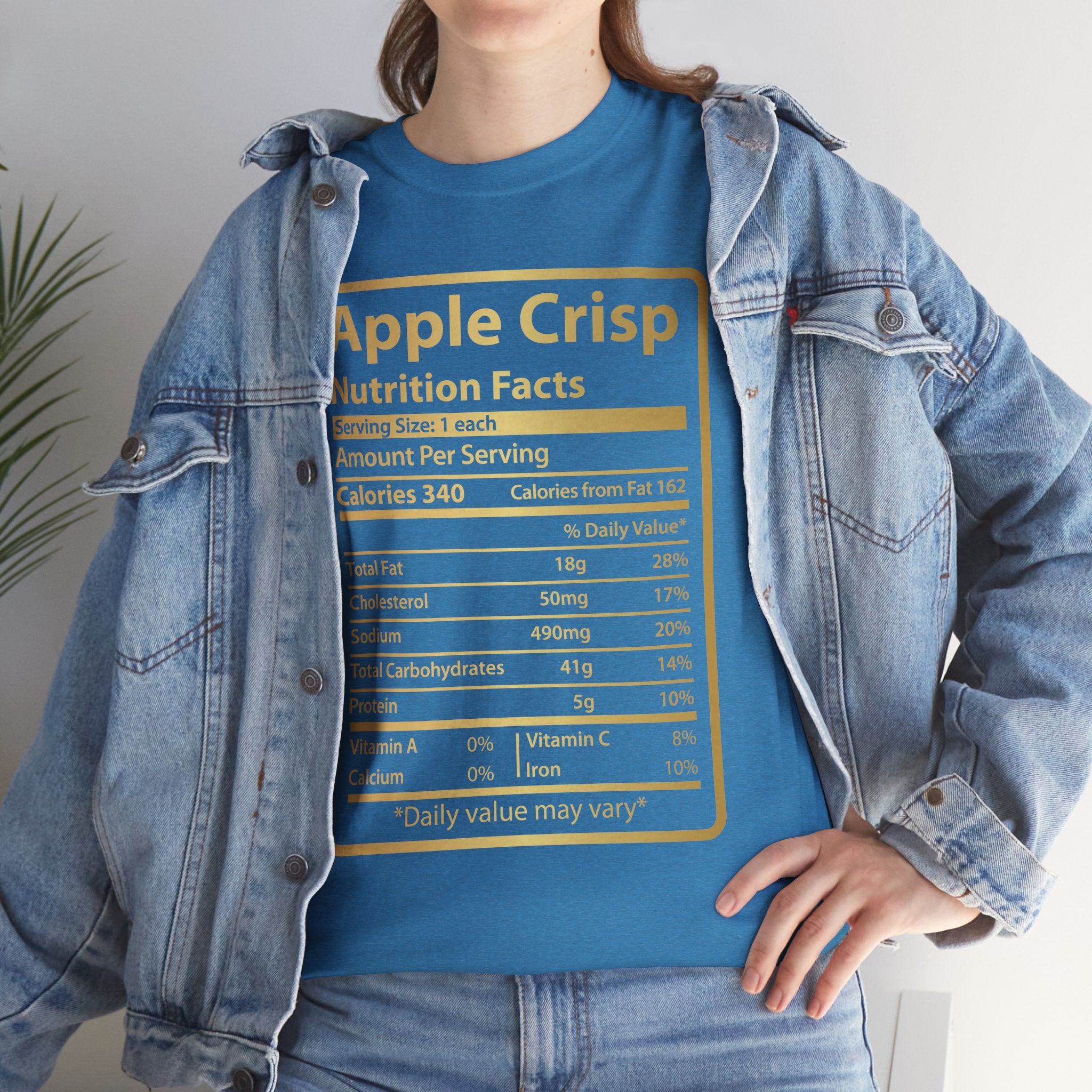 Funny Apple Crisp Men's Tee - Thanksgiving Christmas Nutrition Facts Express Delivery available