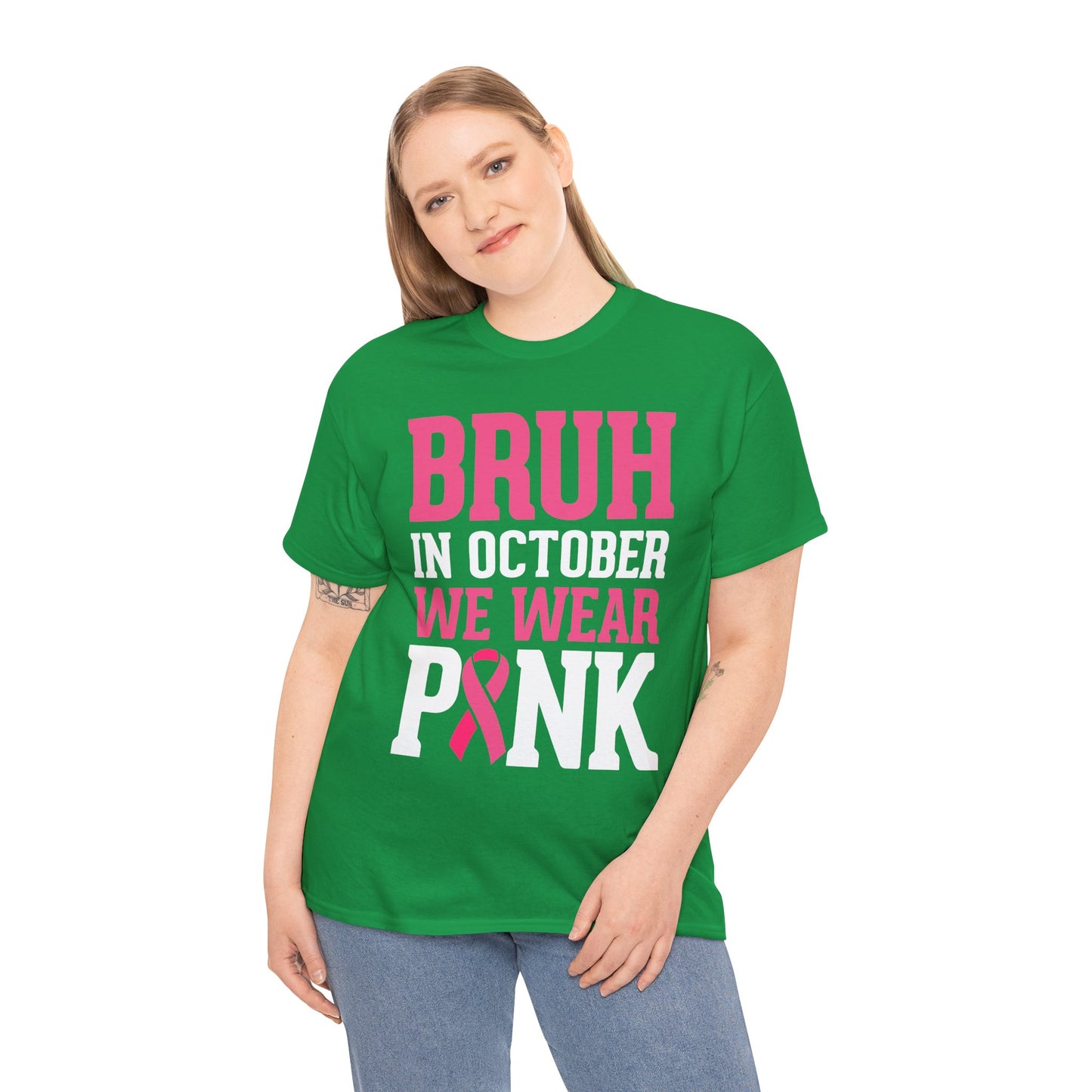 In October We Wear Pink Funny Breast Cancer Support Shirts
