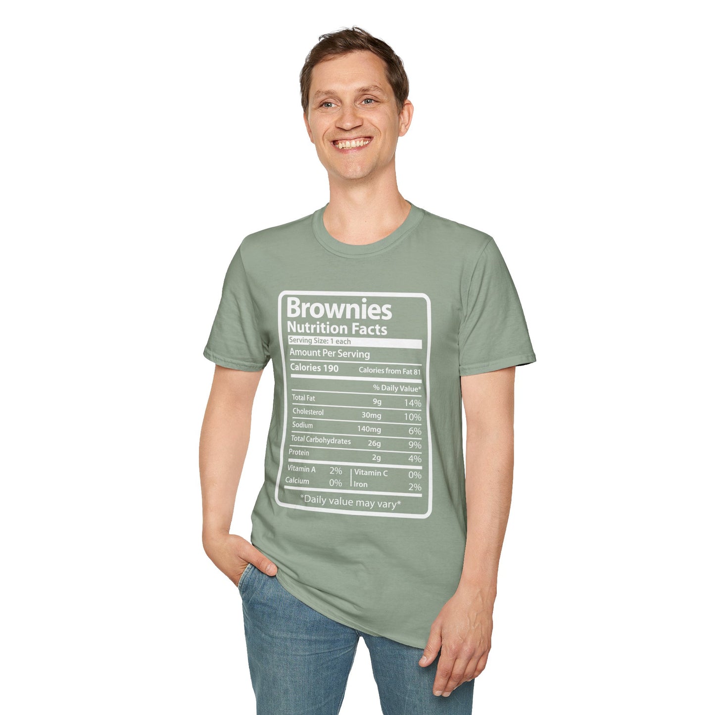 Funny Brownies Nutrition Facts Thanksgiving Christmas Men's Tee